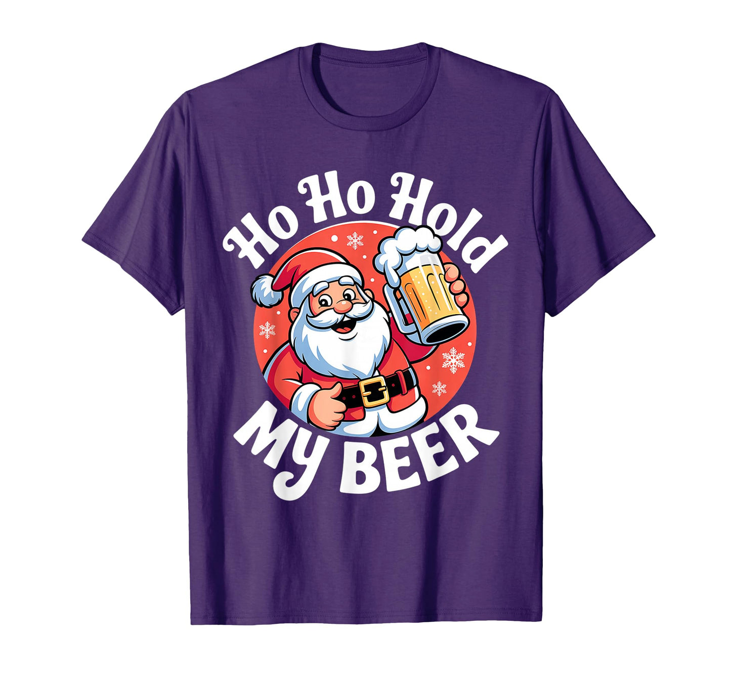 Ho Ho Hold My Beer Funny Christmas in July Party Adult Gifts T-Shirt
