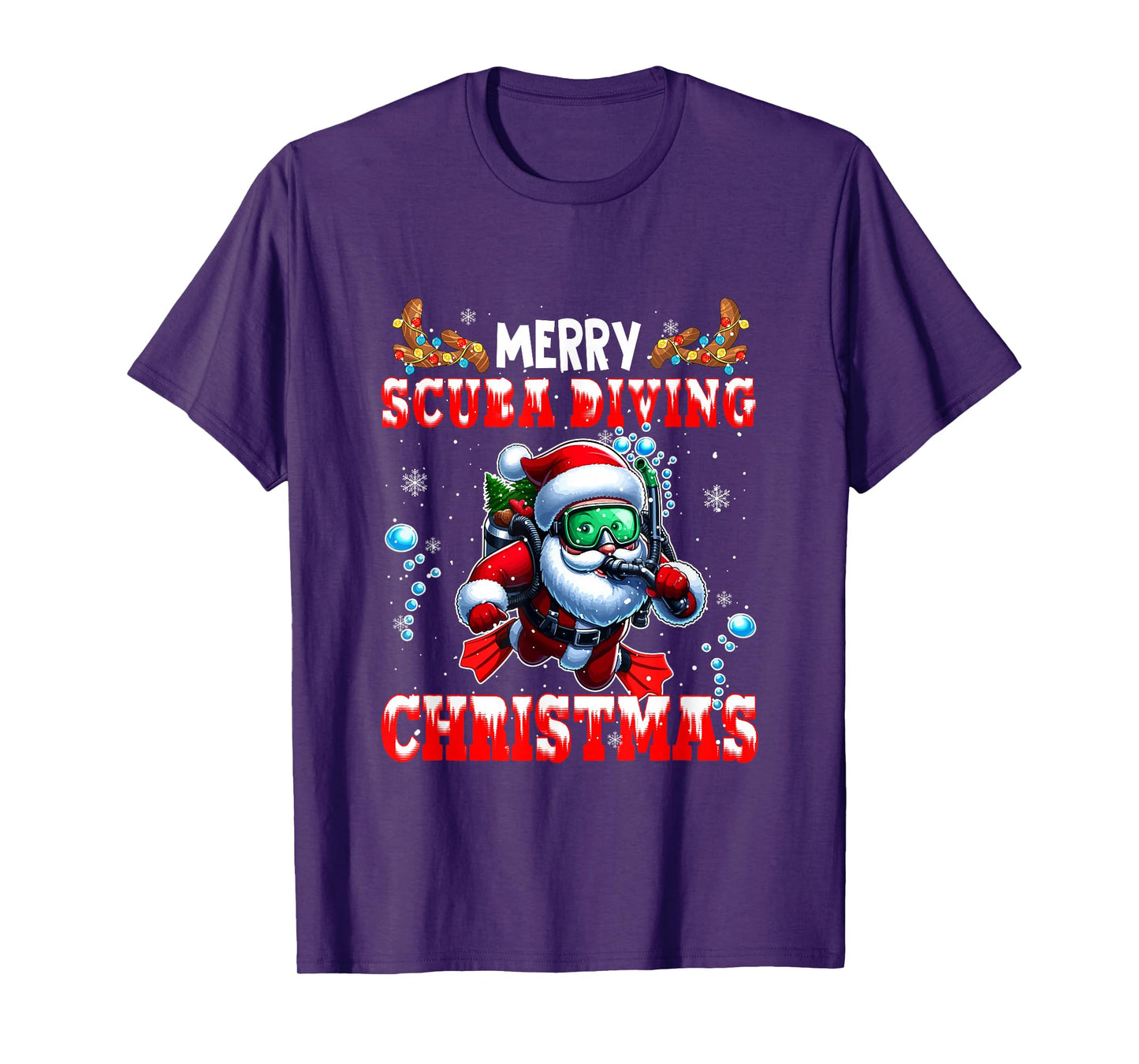 Merry Christmas Scuba Diving Santa Costume Sport Lover T-Shirt