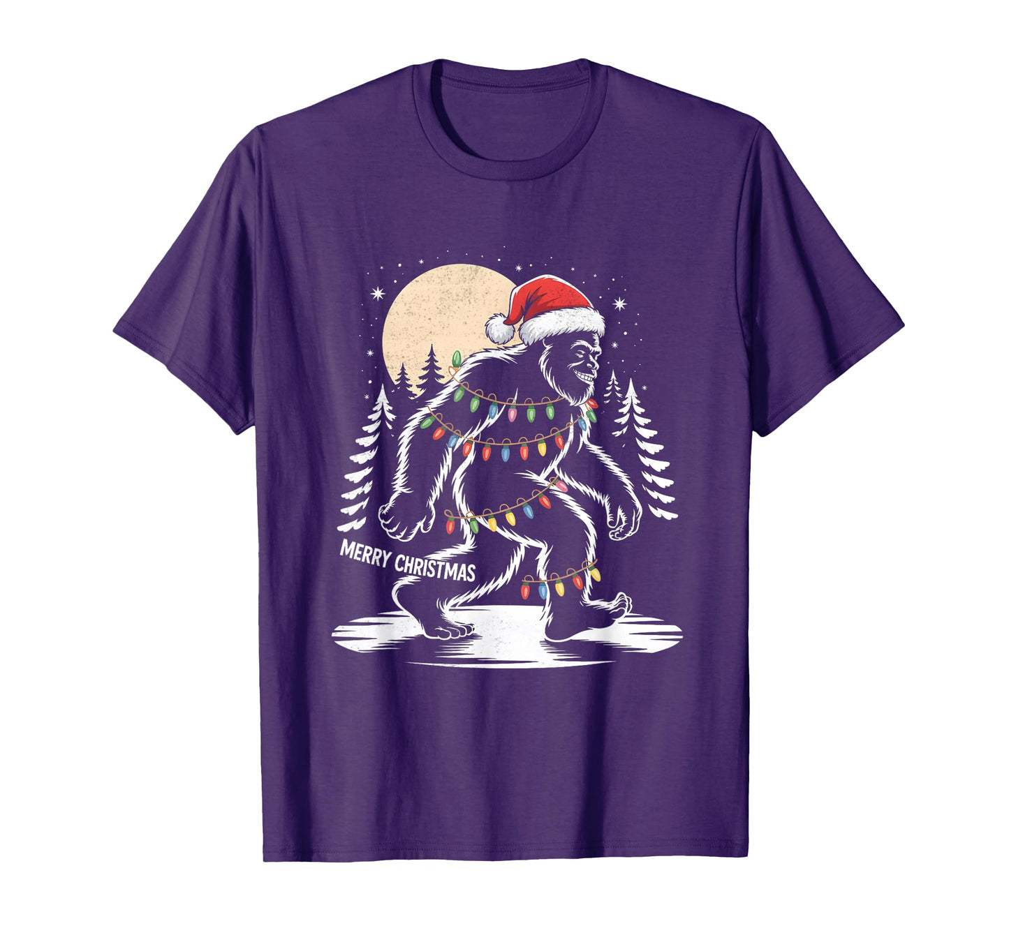 Bigfoot Christmas Yeti Santa Hat T-Shirt