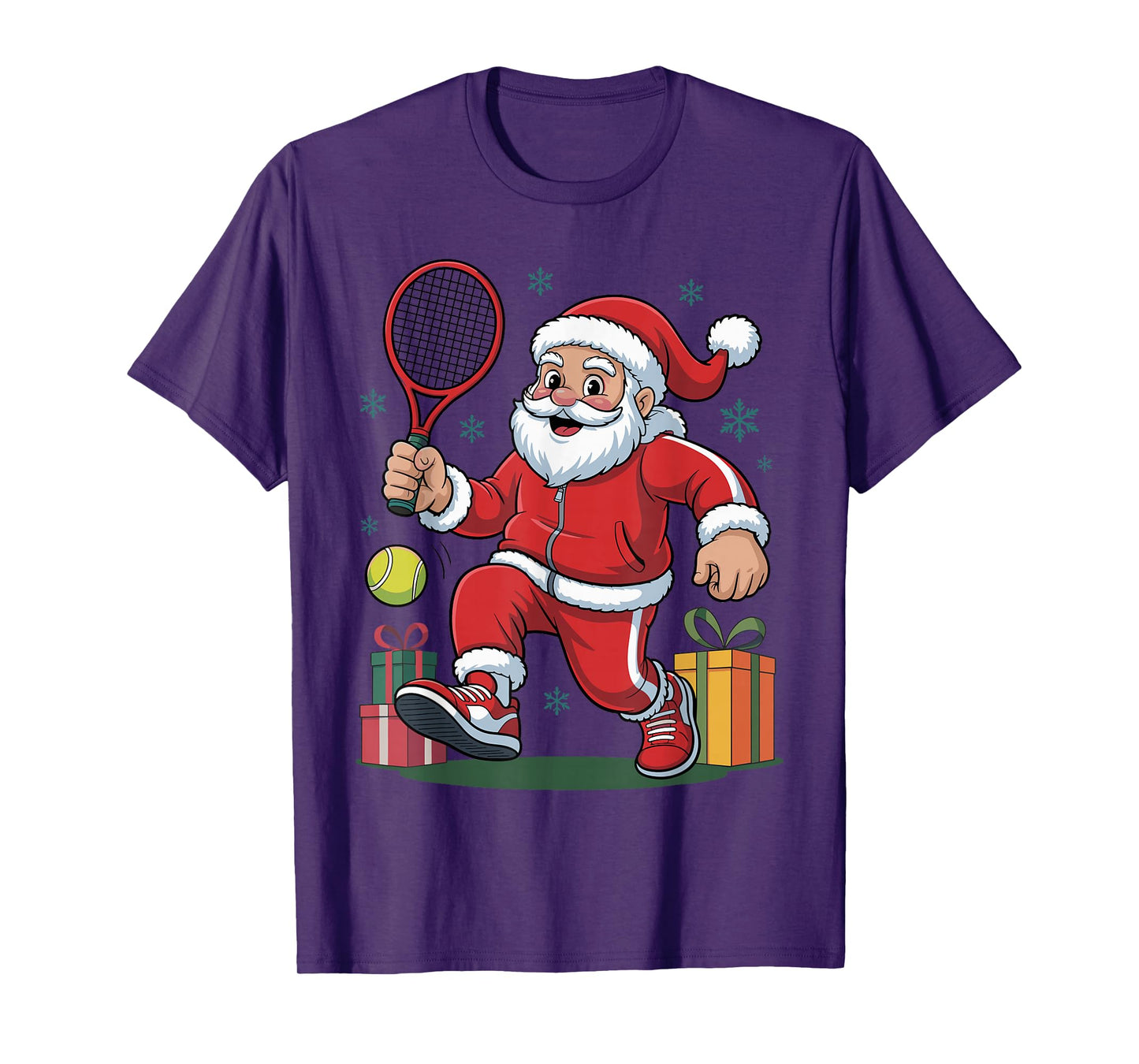 Funny Santa Playing Tennis Holiday Christmas Xmas Pajama T-Shirt
