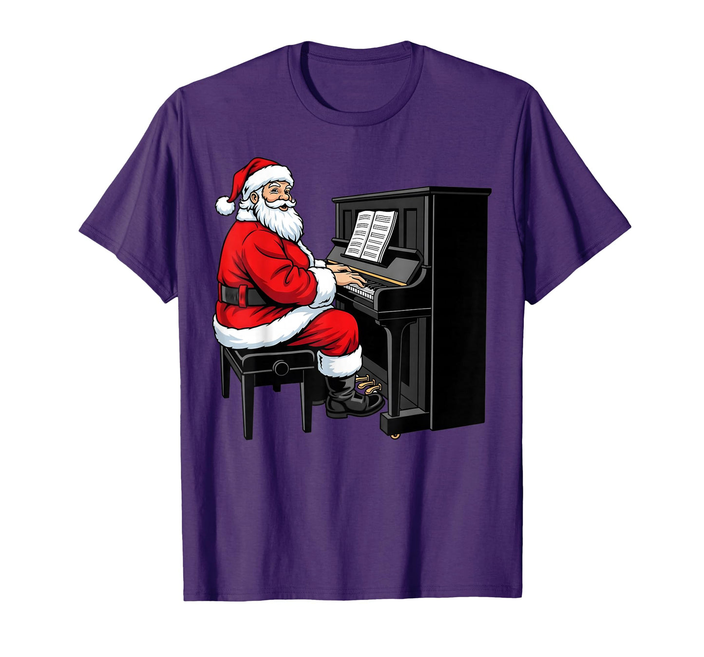 Christmas Piano Player Cute Santa Xmas Boys Girls Men Kids T-Shirt