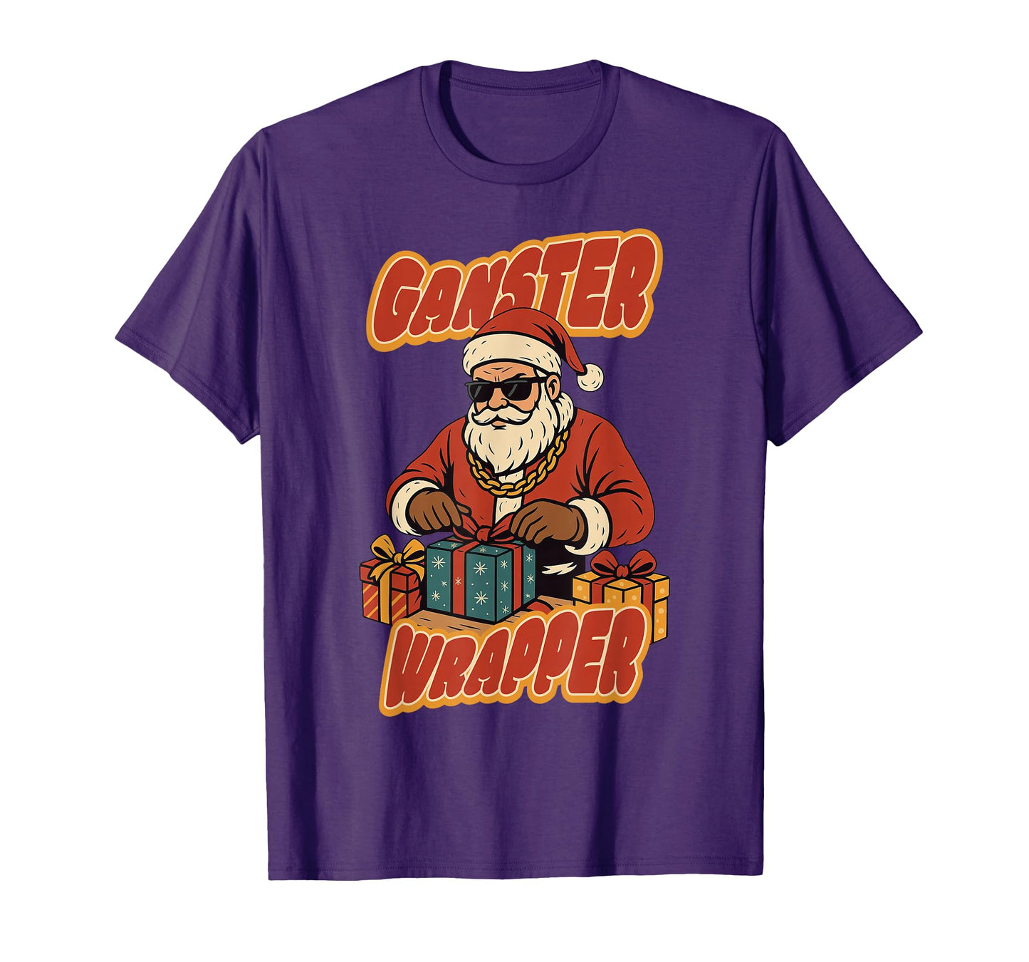 Gangster Wrapper Cool Hiphop Santa Claus Christmas T-Shirt