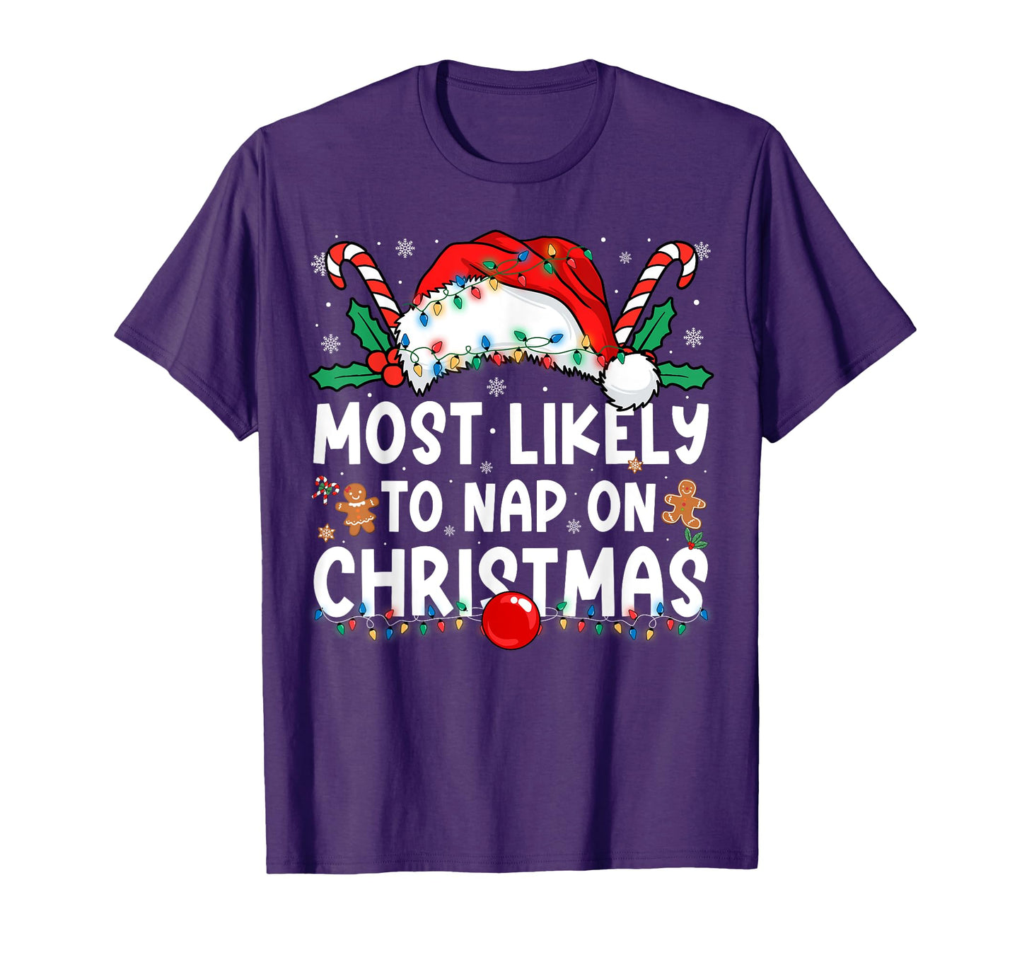 Most Likely to Nap On Christmas Family Matching Christmas T-Shirt