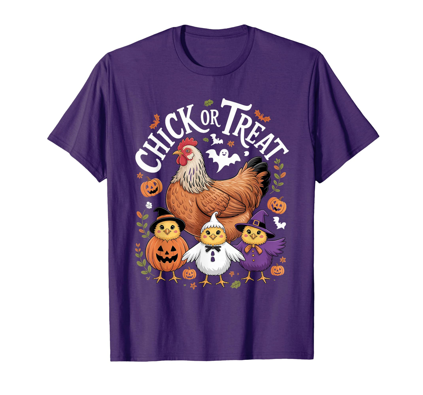 Chick or Treat Funny Halloween Chicken Lover Witch Costume T-Shirt