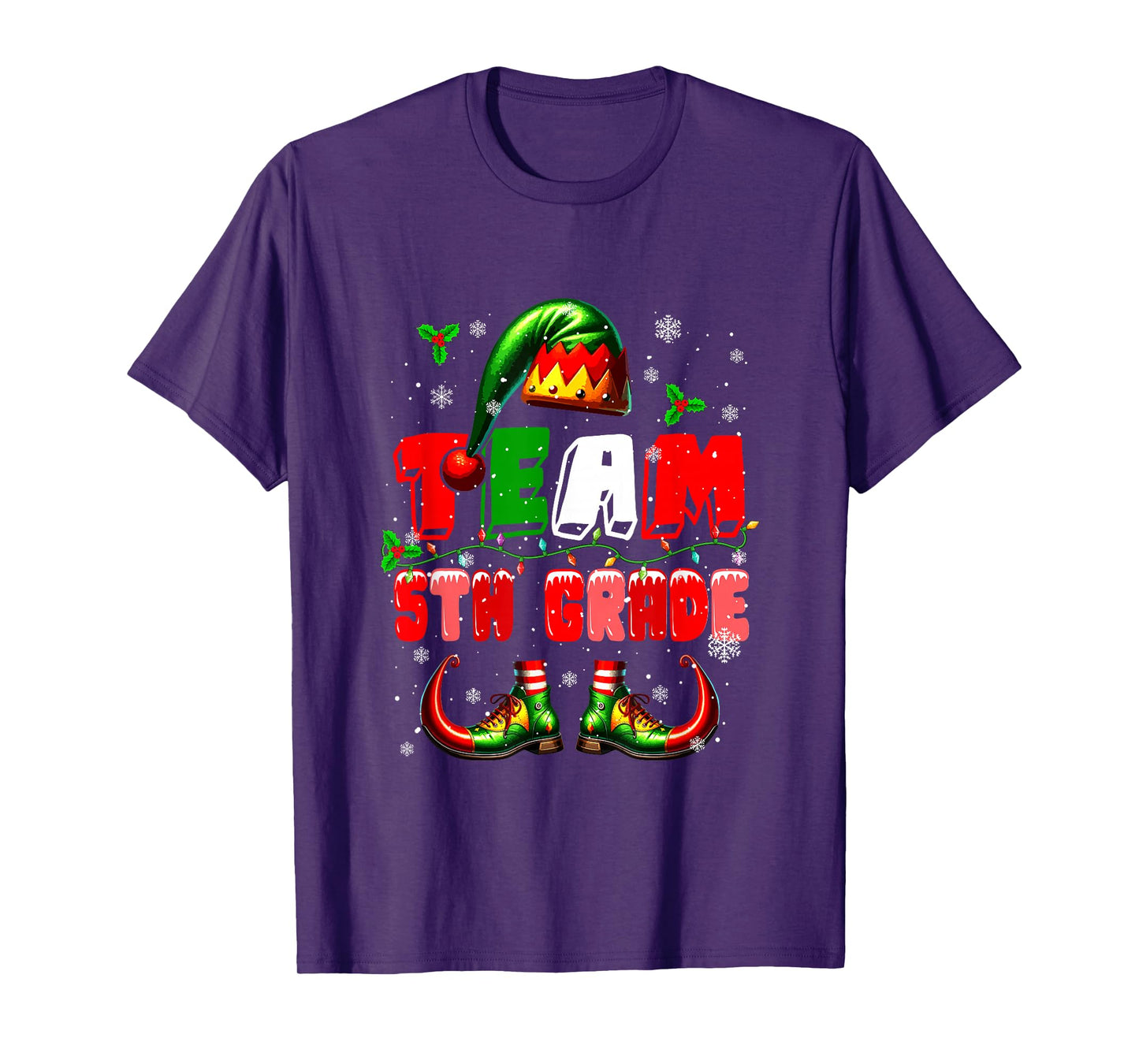 Team 5th Grade Christmas Elf Costume Teachers Students Kids T-Shirt