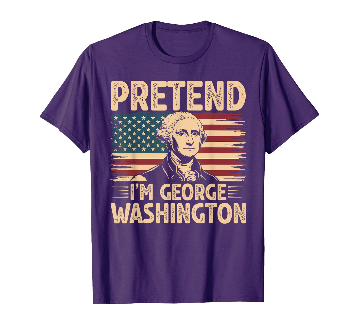 Pretend I'm George Washington Vintage Halloween Costume T-Shirt