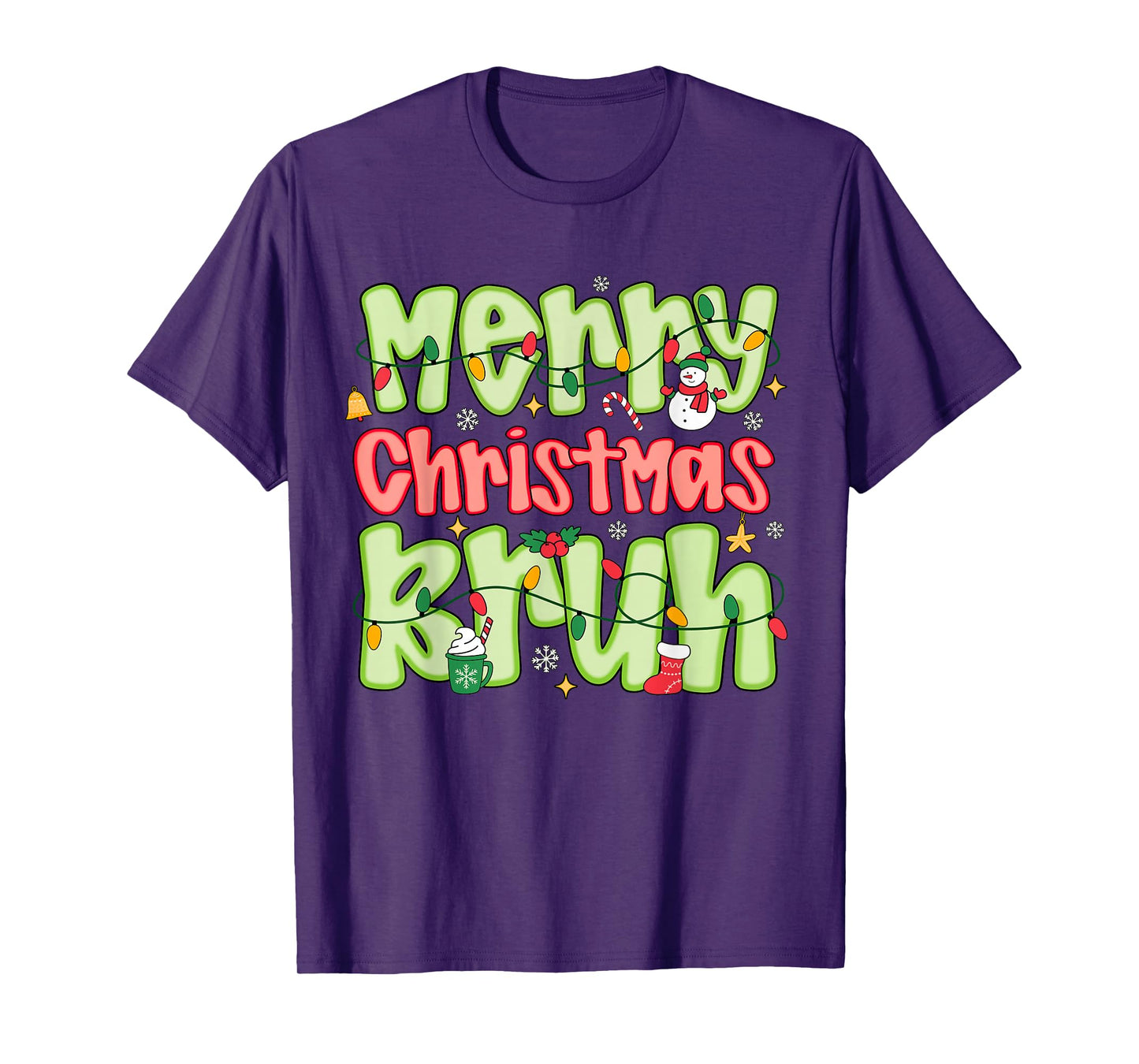 Bruh Meme Funny Saying Bro Greeting Teens Boys Men Christmas T-Shirt