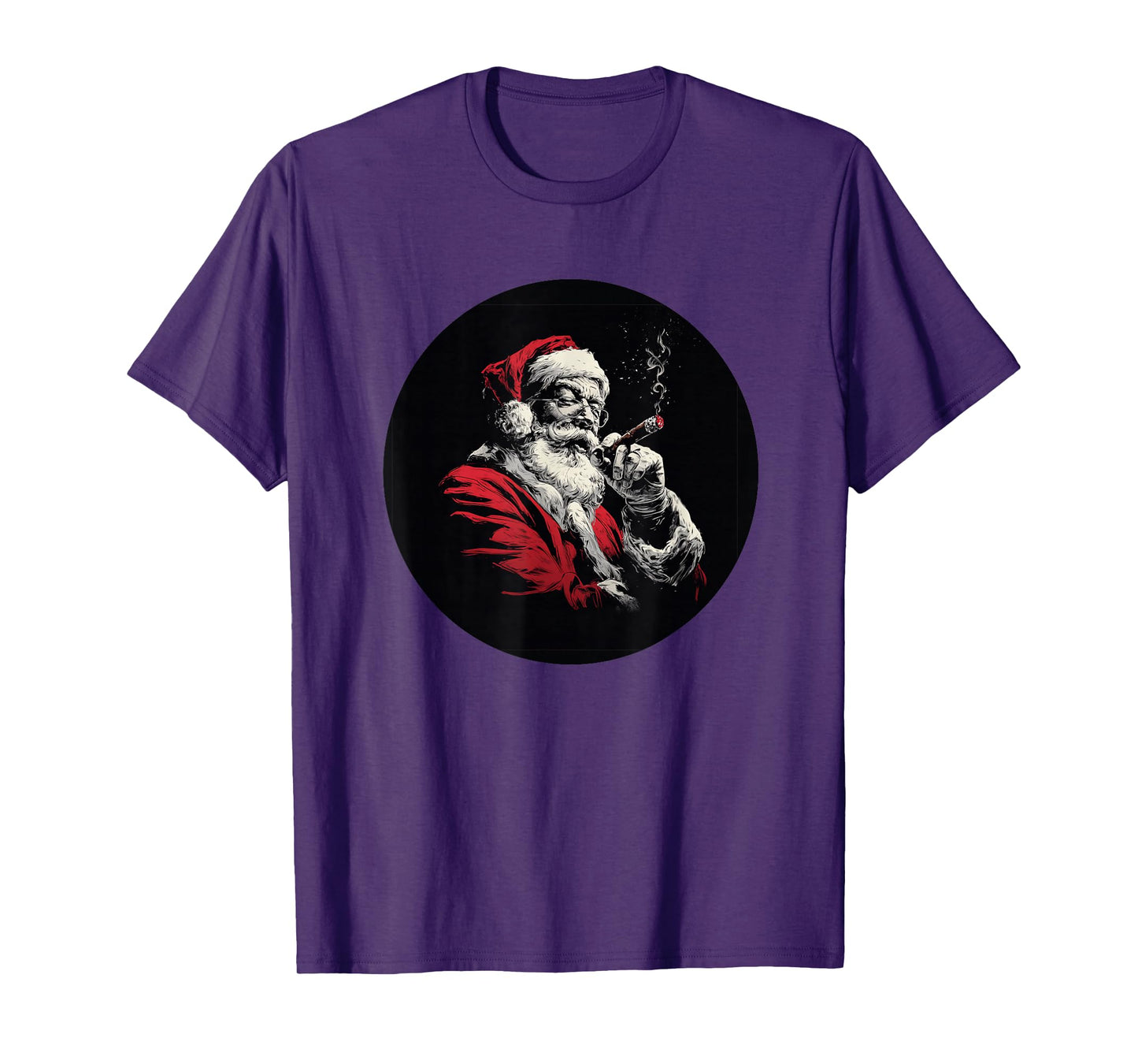 Amazing Santa Claus with Cool Cigar for Funny Christmas T-Shirt
