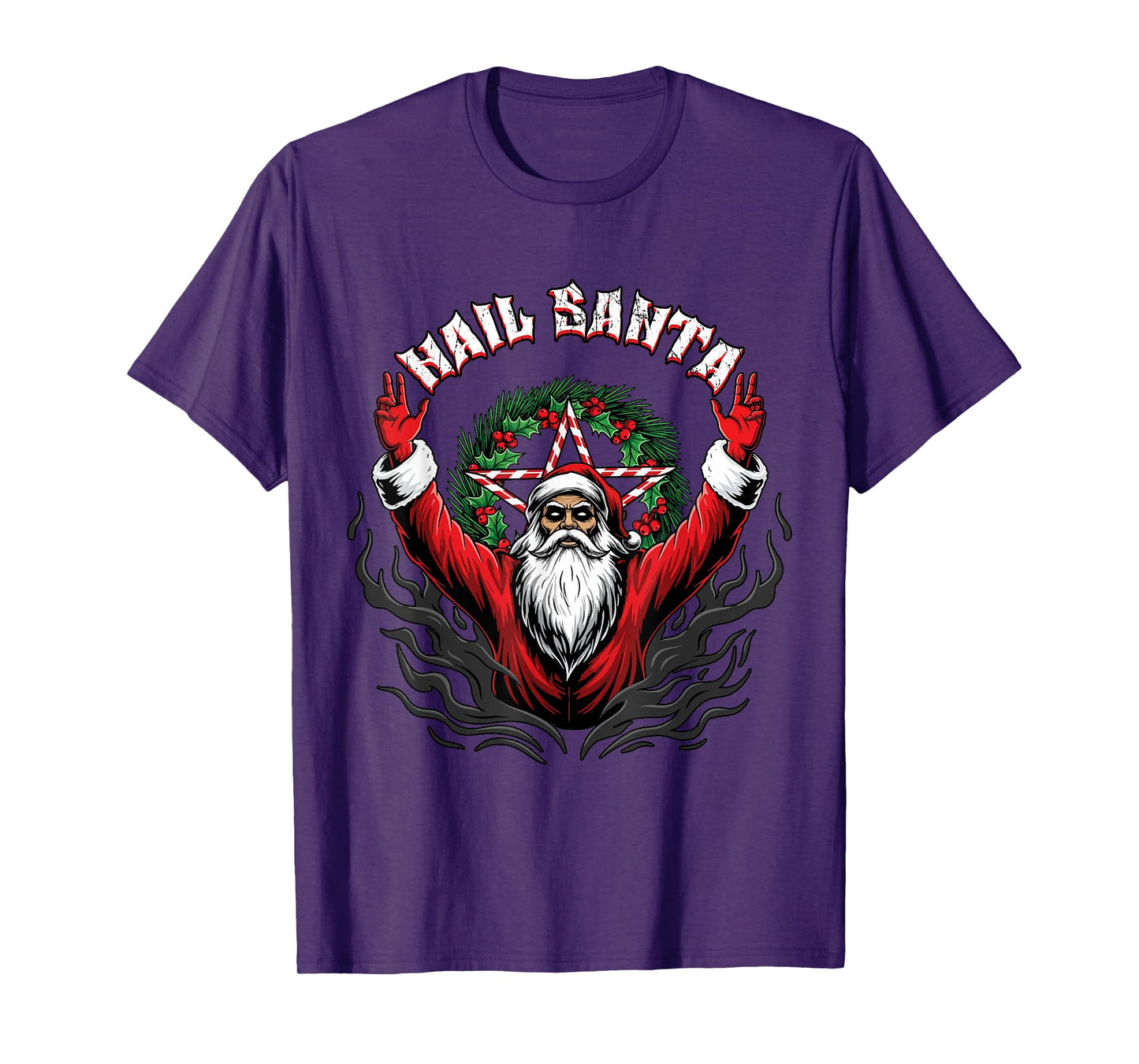 Hail Santa Pagan Solstice Gothic Hate Christmas Demonic T-Shirt