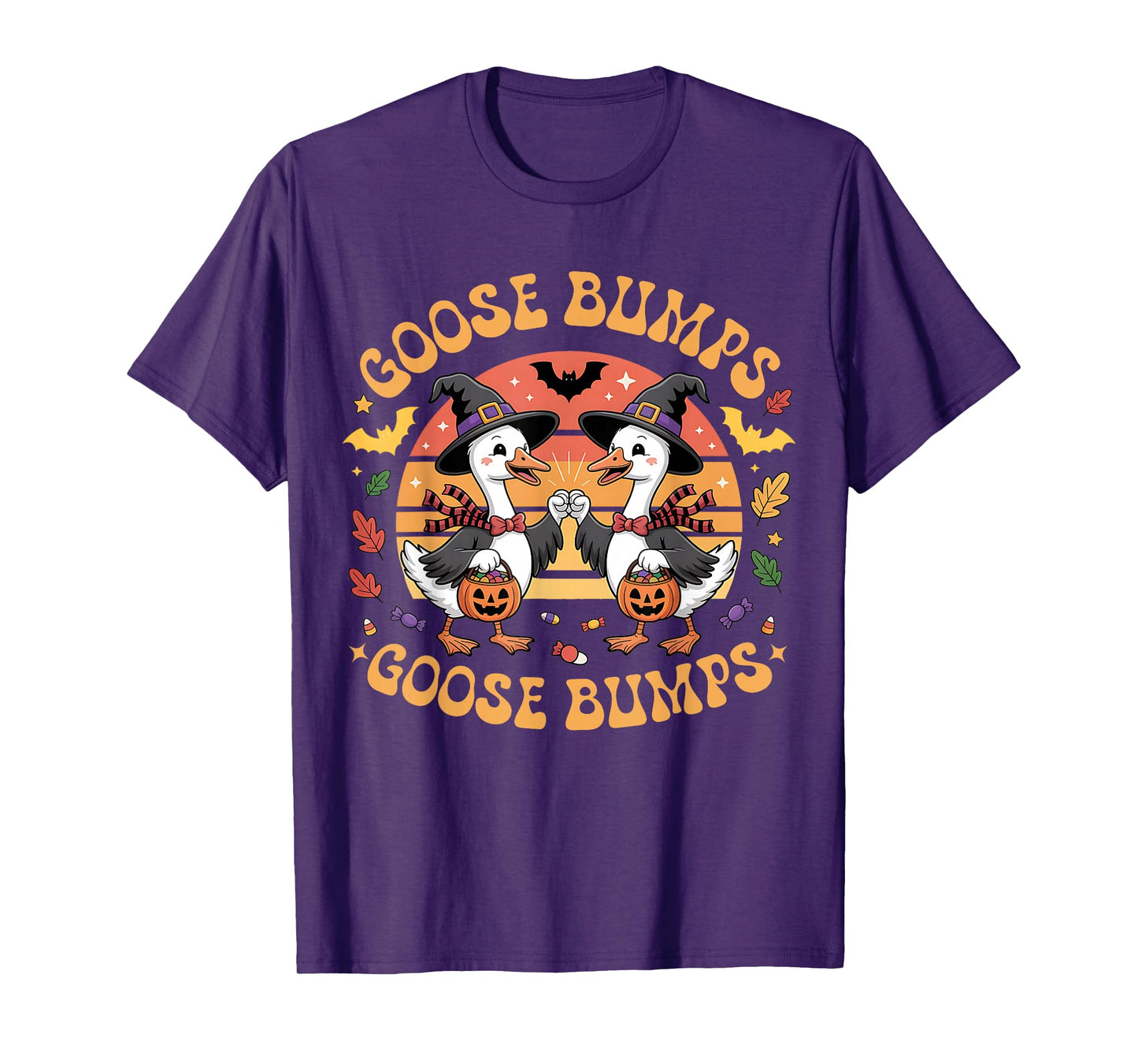 Funny Goose Bumps Halloween Geese Fist Bump T-Shirt