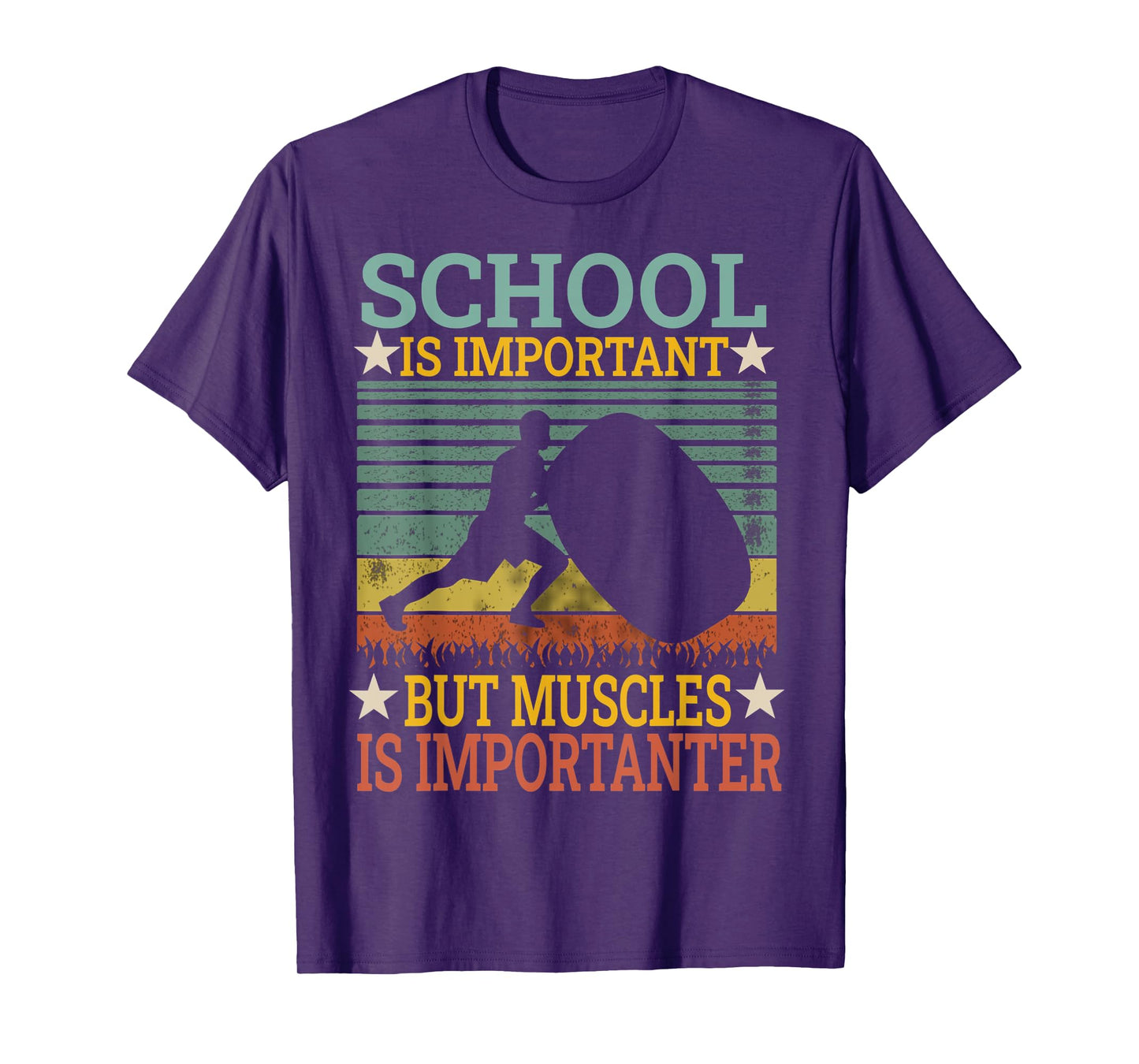 School Is Important But Muscles Is Importanter Funny Gifts T-Shirt