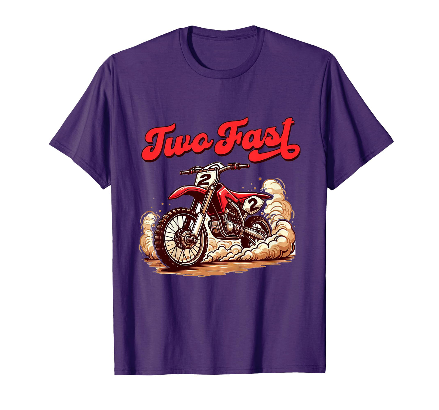 Kids 2nd Birthday Baby Boy 2 Year Old Birthday Two Fast Dirt Bike T-Shirt