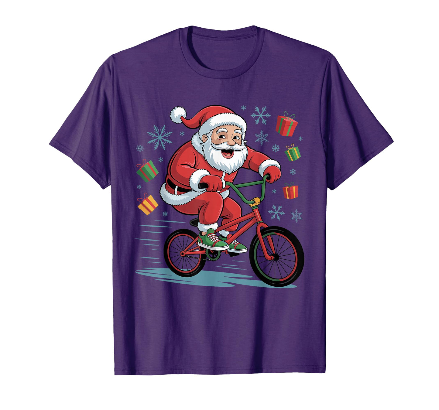 Funny Santa Riding BMX Lover Holiday Christmas Xmas Pajama T-Shirt