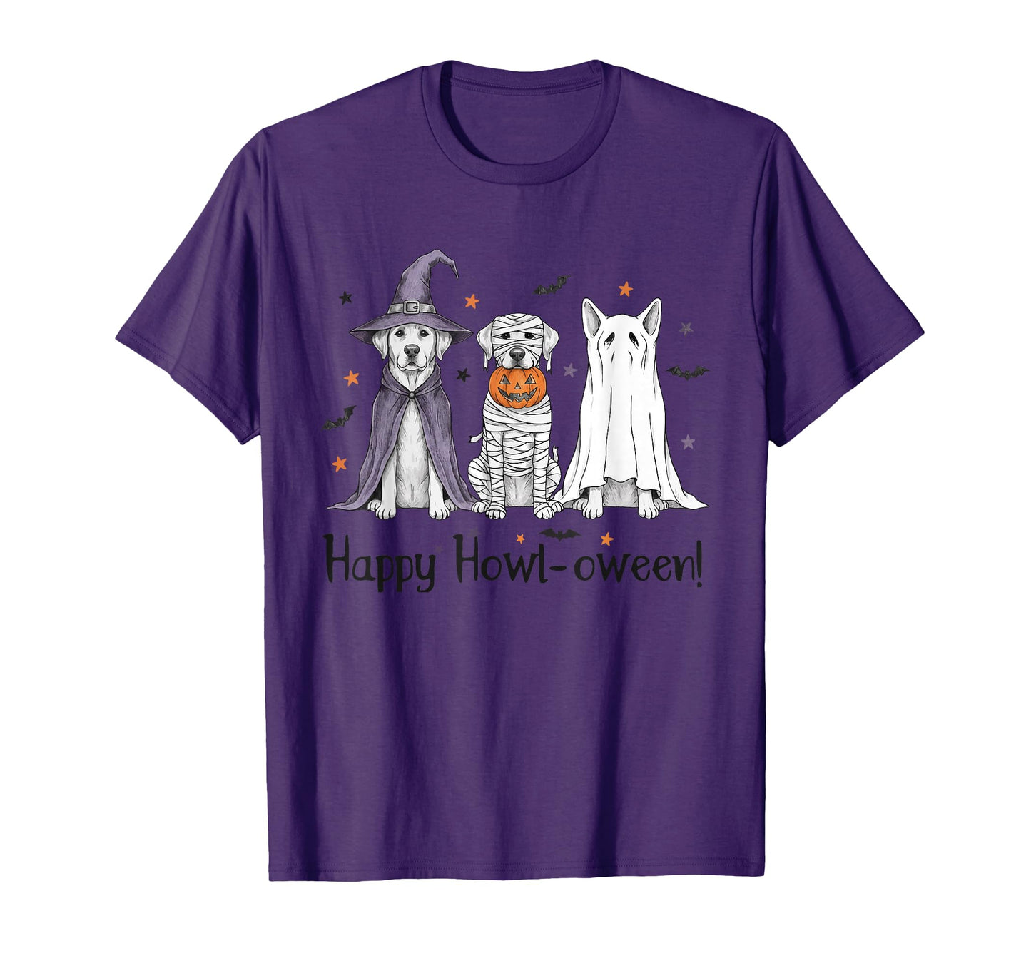 Funny Halloween Labrador Dogs Witch Mummy Ghost Pumpkin T-Shirt