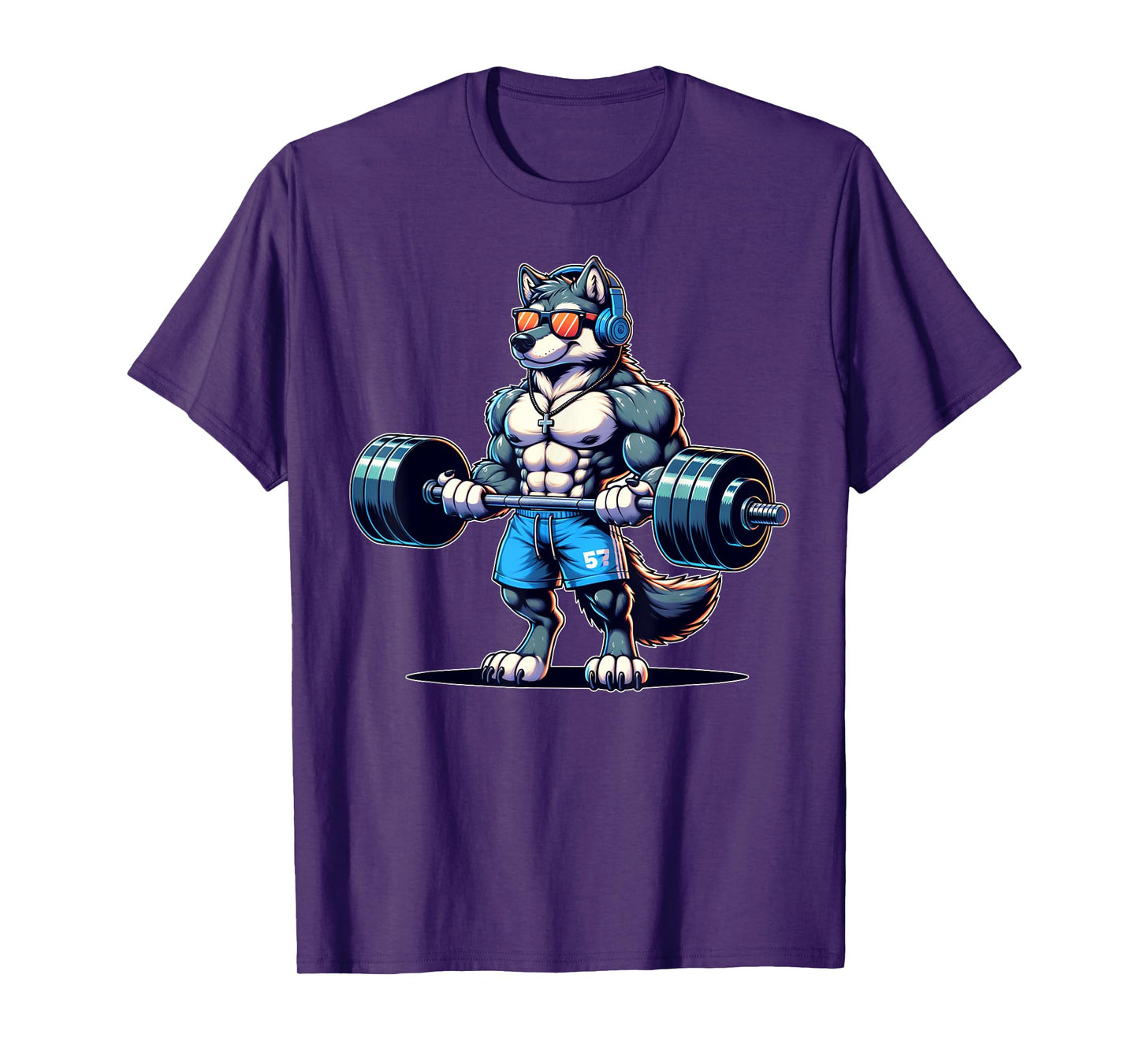 Wolf Funny Gym Weightlifting Bodybuilder Fitness Workout T-Shirt