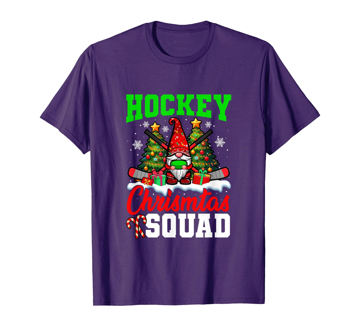 Hockey Christmas Squad Player Costume Gnome Lover Kids T-Shirt