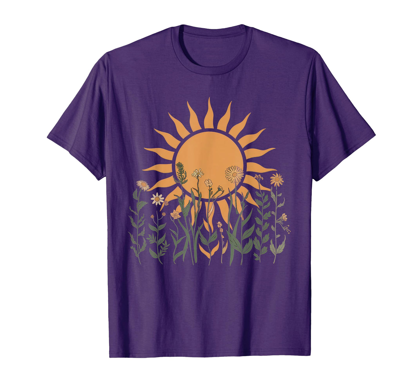 Floral Women TShirt Vintage Boho Wildflower Botanical Flower T-Shirt