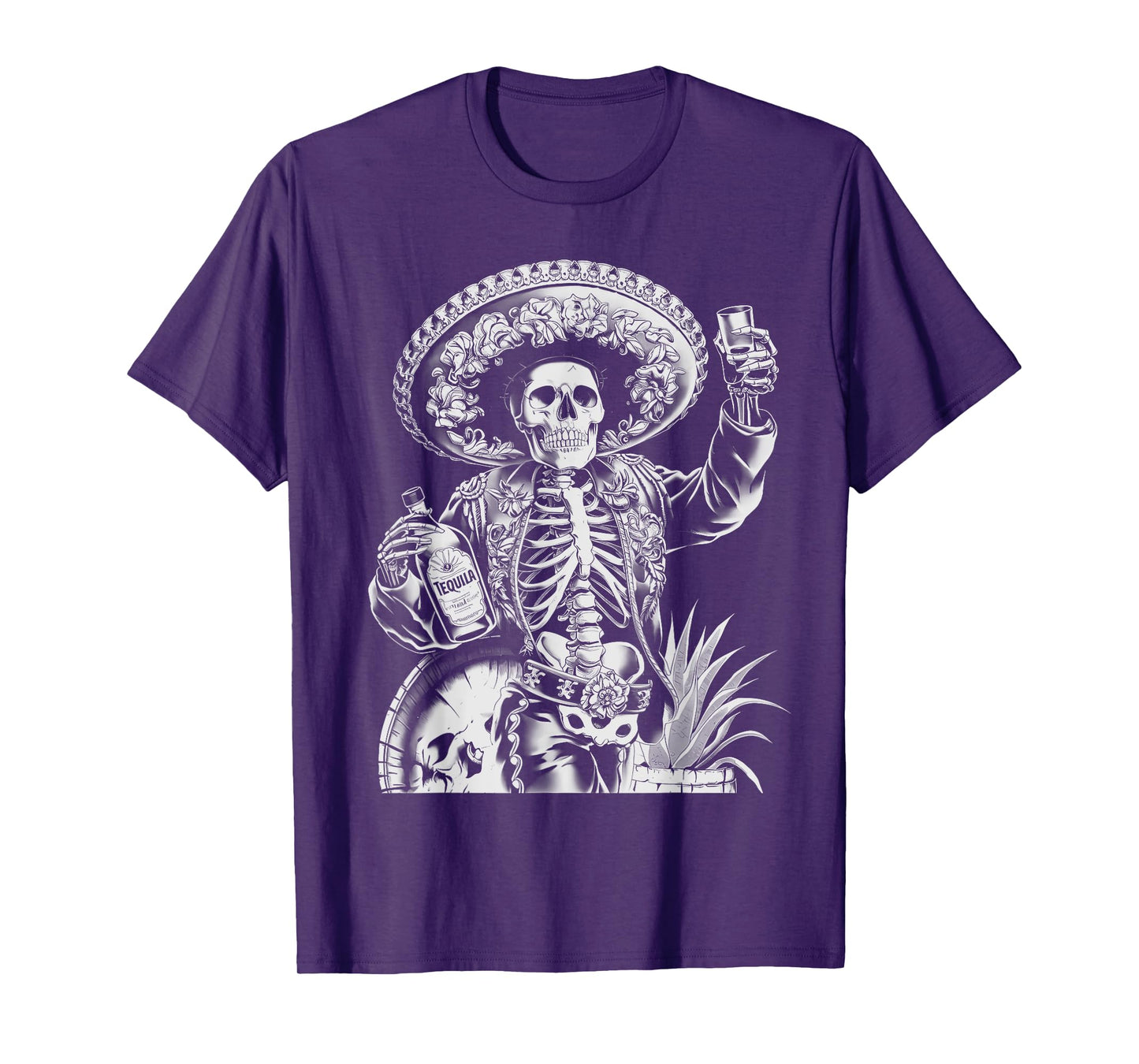 Mexico Vintage Skeleton Tequila Dia De Los Muertos Mexican T-Shirt