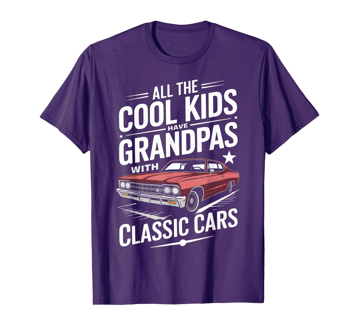 Car Guy Grandpas With Classic Cars Dad Old Car Enthusiast T-Shirt