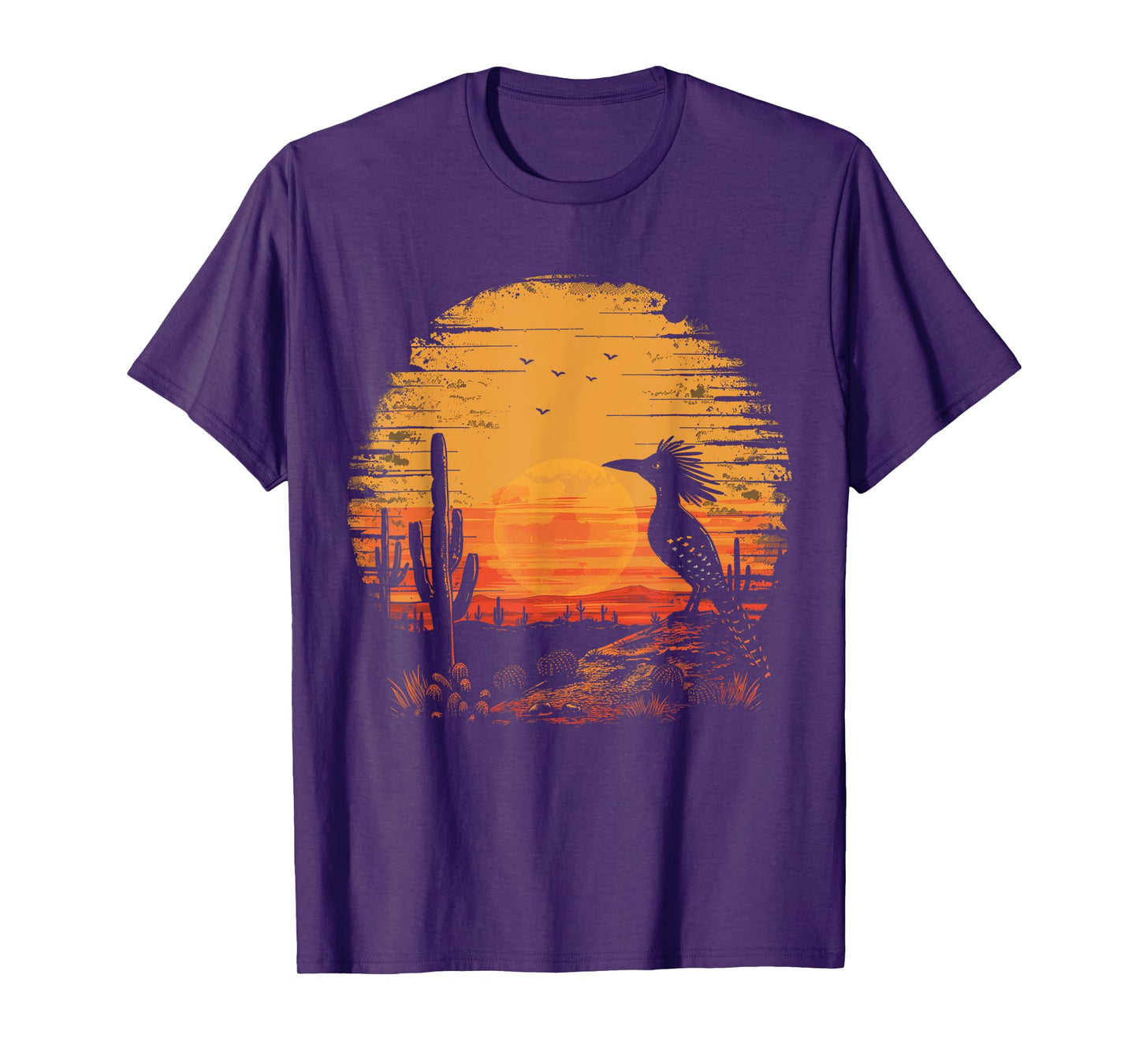 Roadrunner Bird Desert Landscape Cactus Arizona Texas Nevada T-Shirt