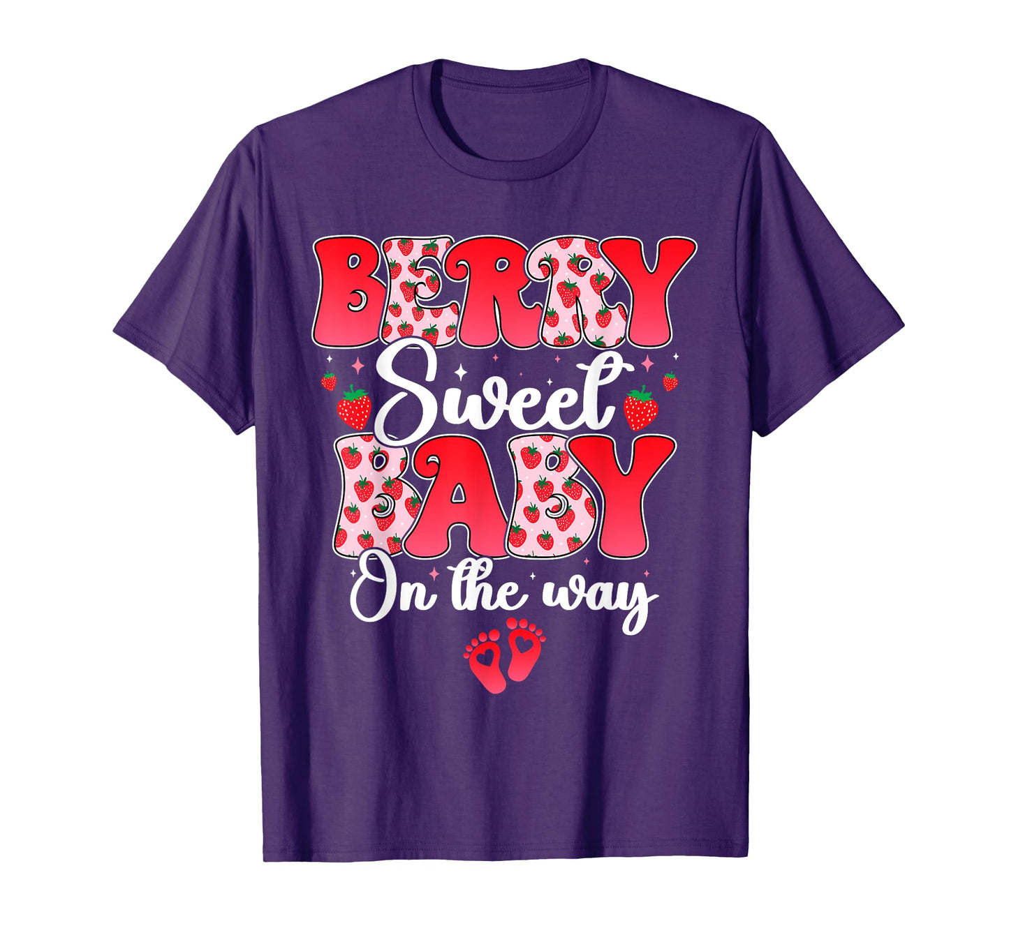 Berry Sweet Baby On The Way Strawberry Pregnancy Gender T-Shirt