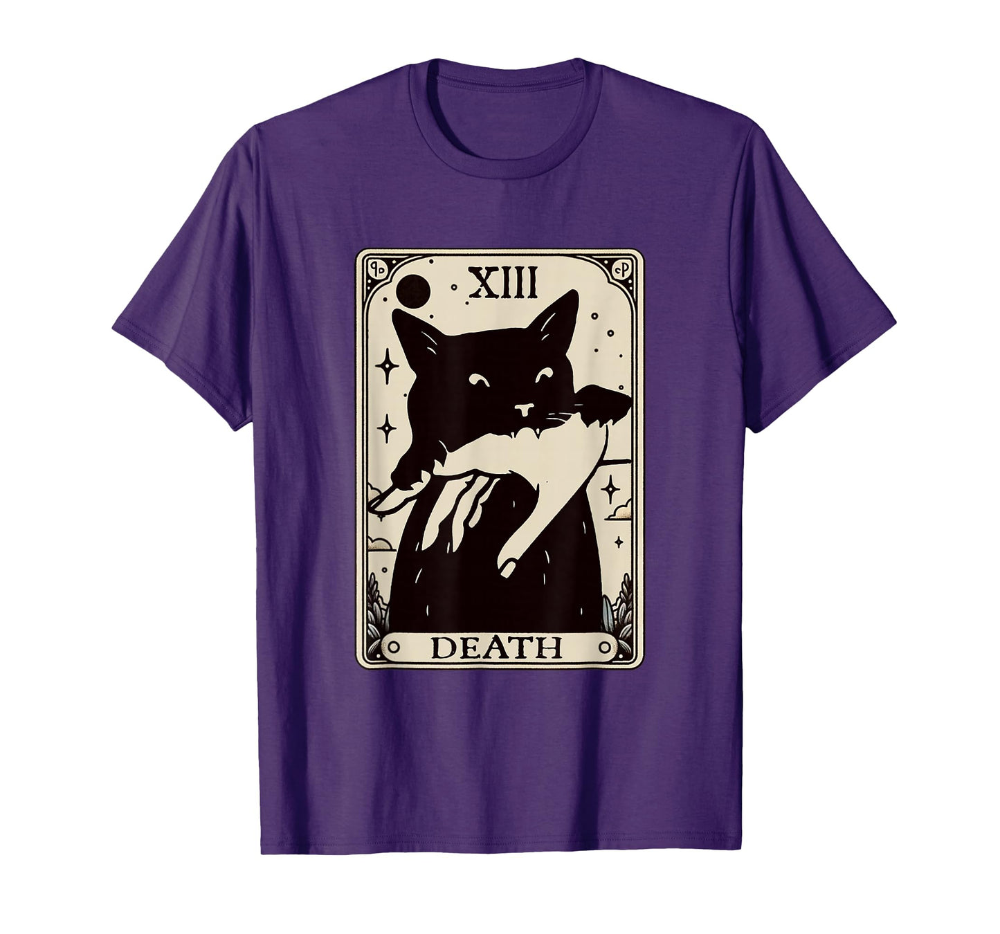 Tarot Card Black Cat Tarot Death Kitty Halloween Spooky Cat T-Shirt