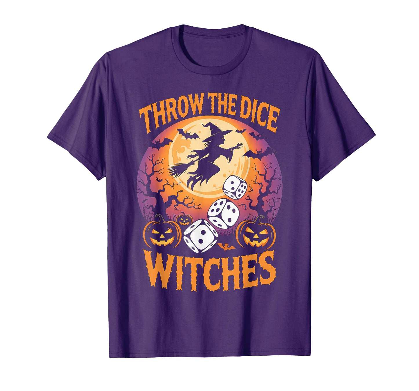 Throw The Dice Witches Funny Halloween Spooky Witch Game T-Shirt