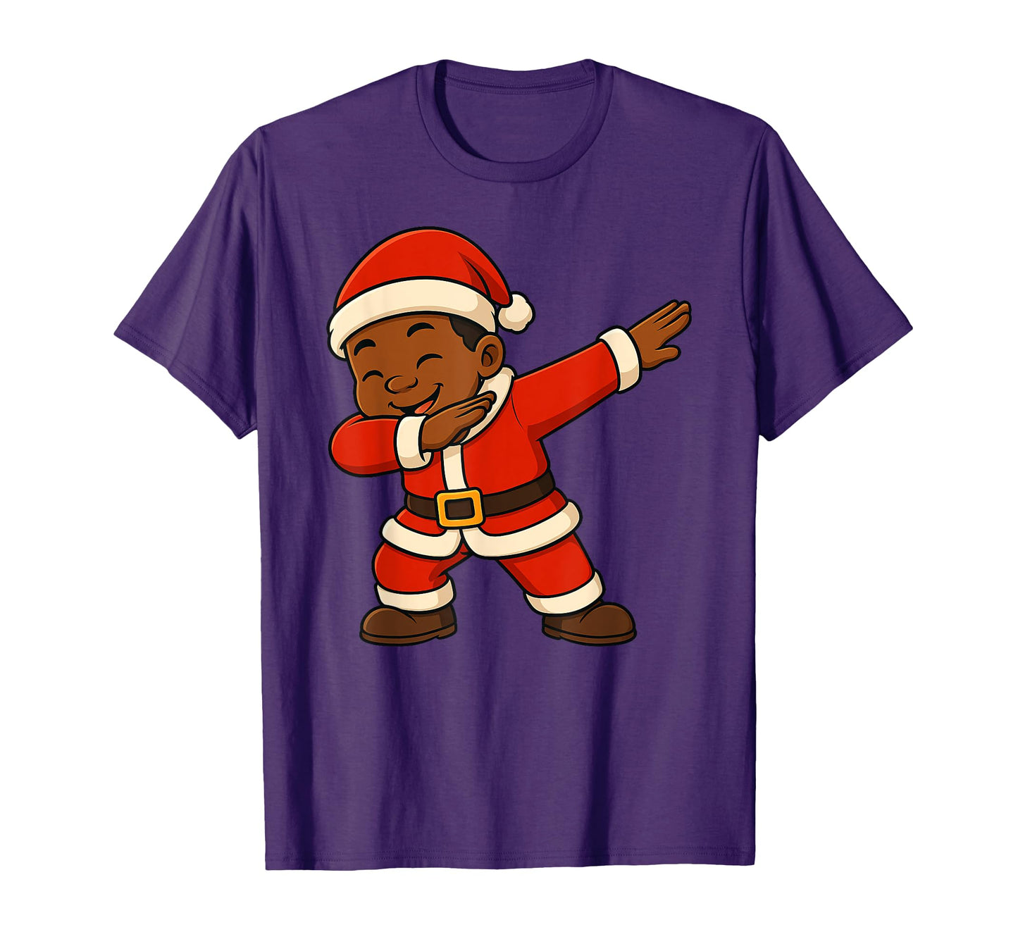 Funny Black Kid Xmas Merry Christmas Santa Dabbing Boys Girl T-Shirt