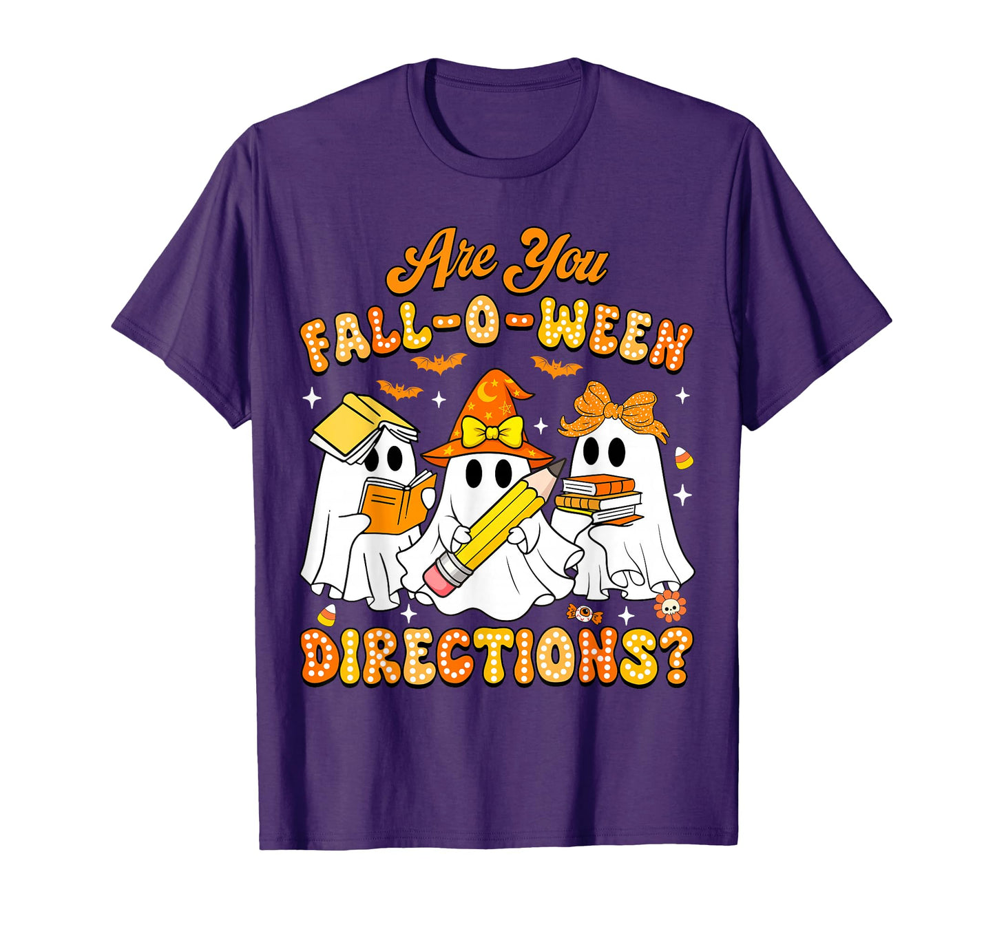 Groovy Halloween are You Fall O Ween Directions Teacher Kids T-Shirt