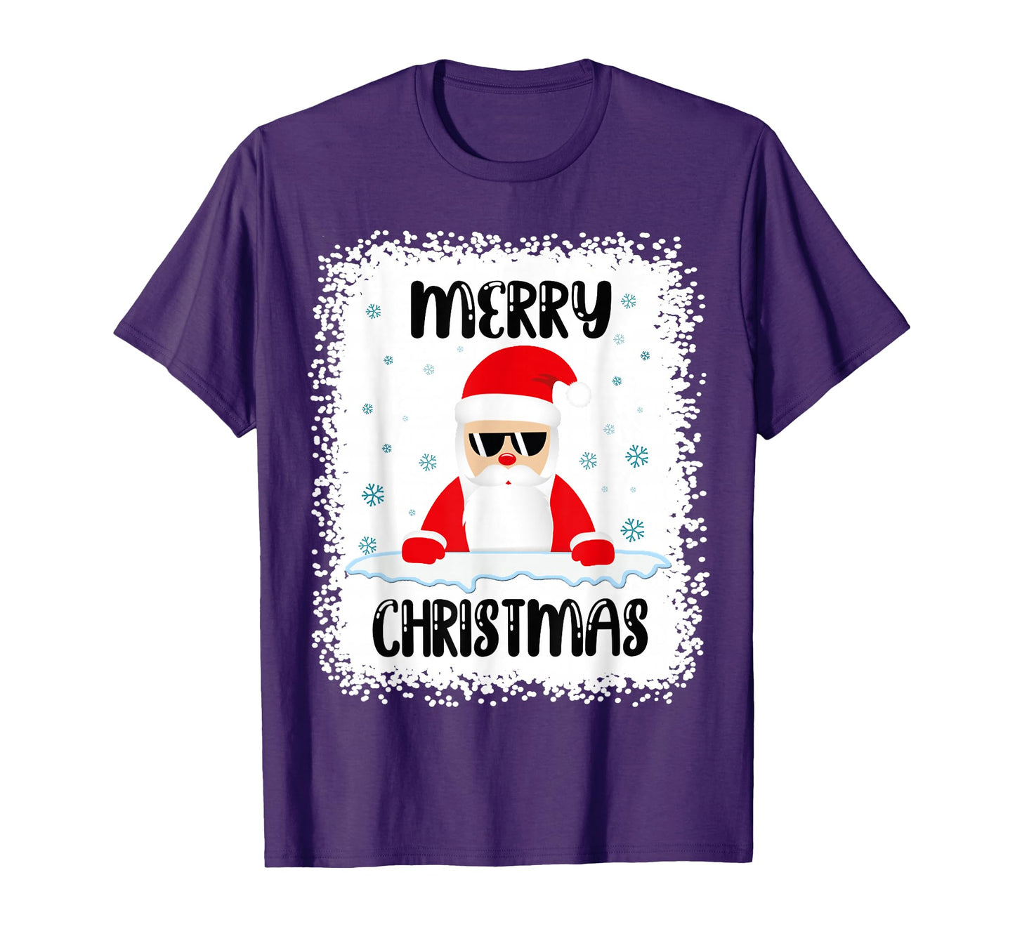 Funny Santa Claus Merry Christmas Bleached Christmas Santa T-Shirt