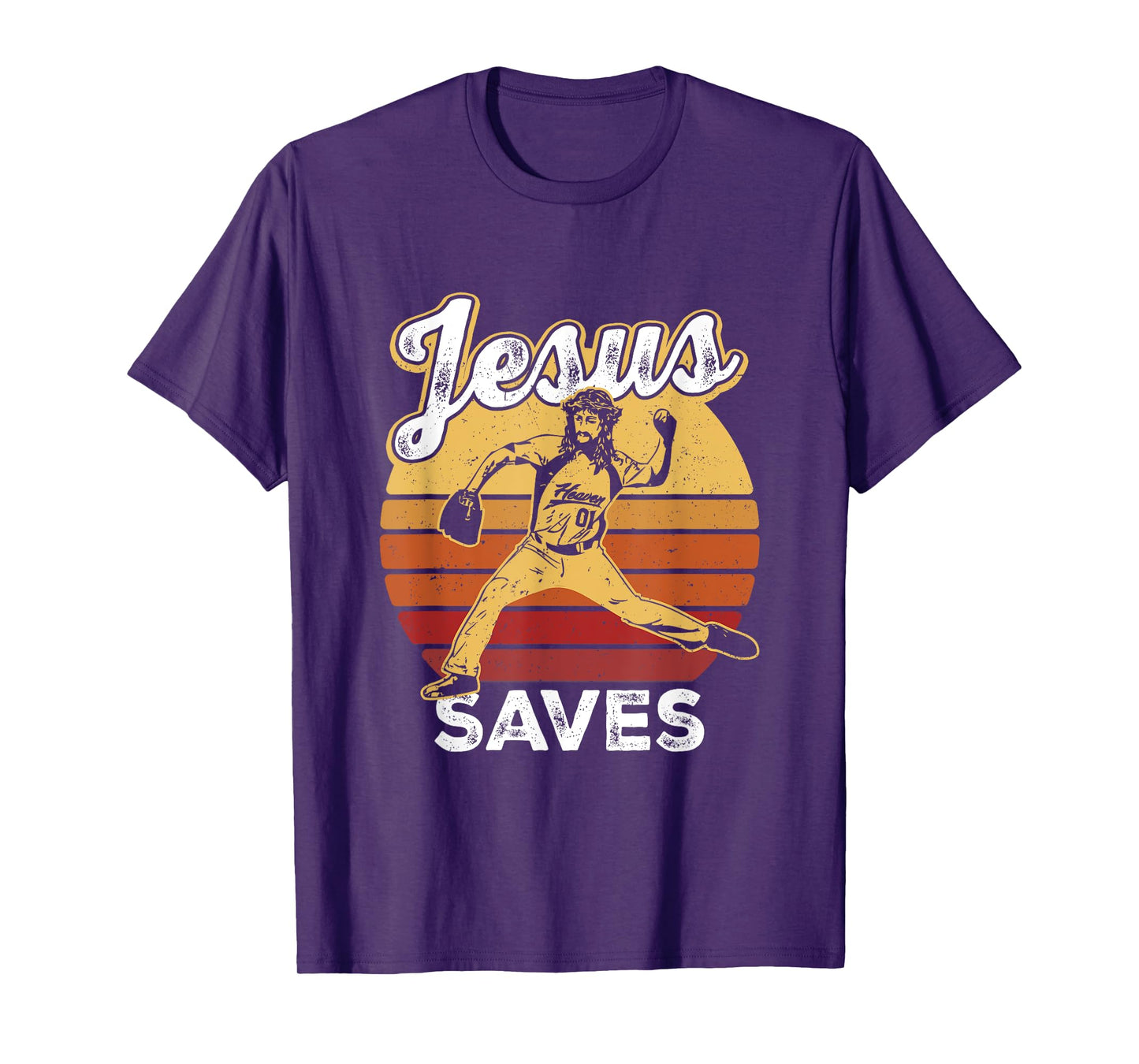 Retro Jesus a Saves Baseball Pitcher Fan Christian T-Shirt