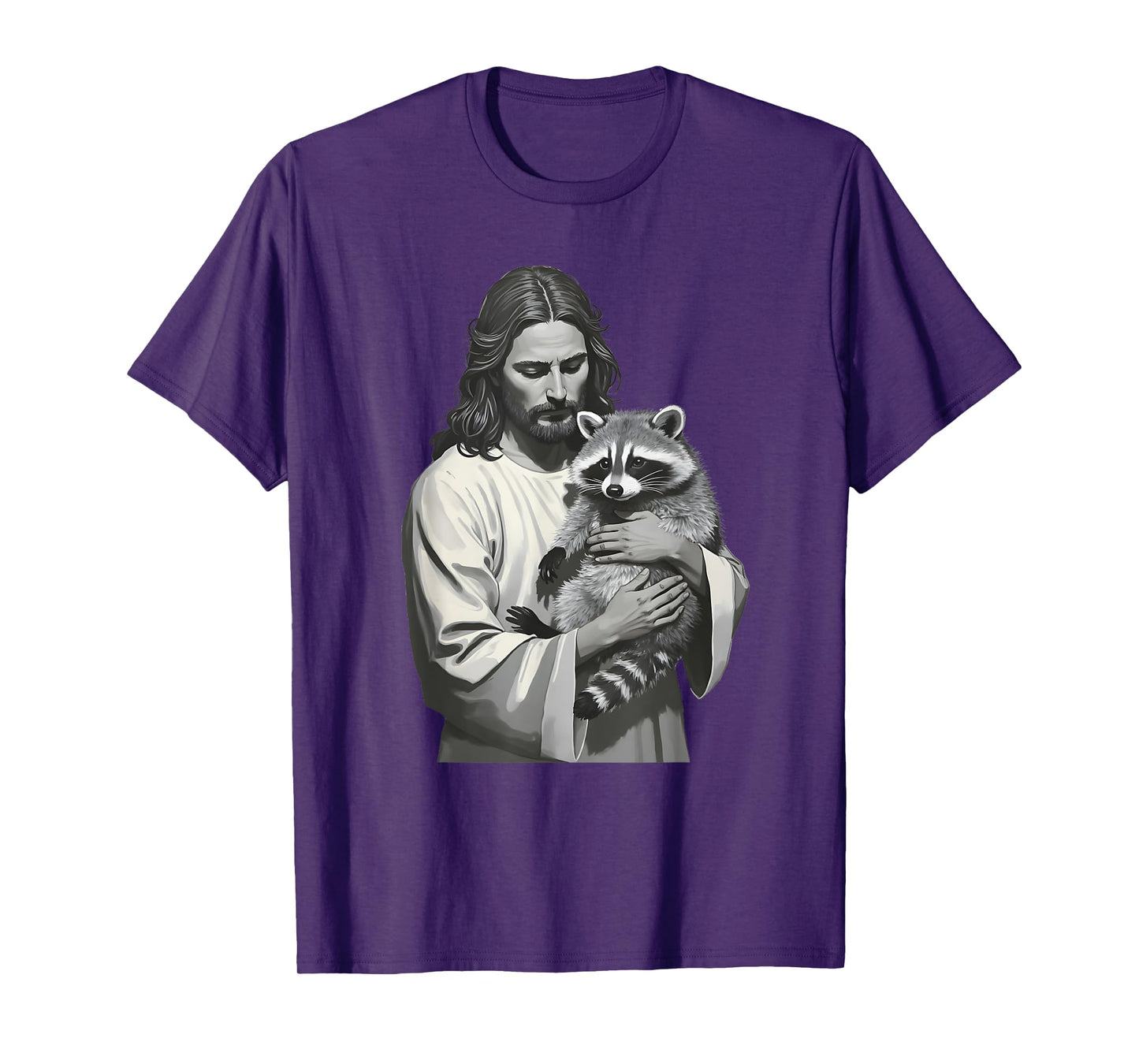 Racoon Lover Trash Panda Christian Jesus Holding A Raccoon T-Shirt