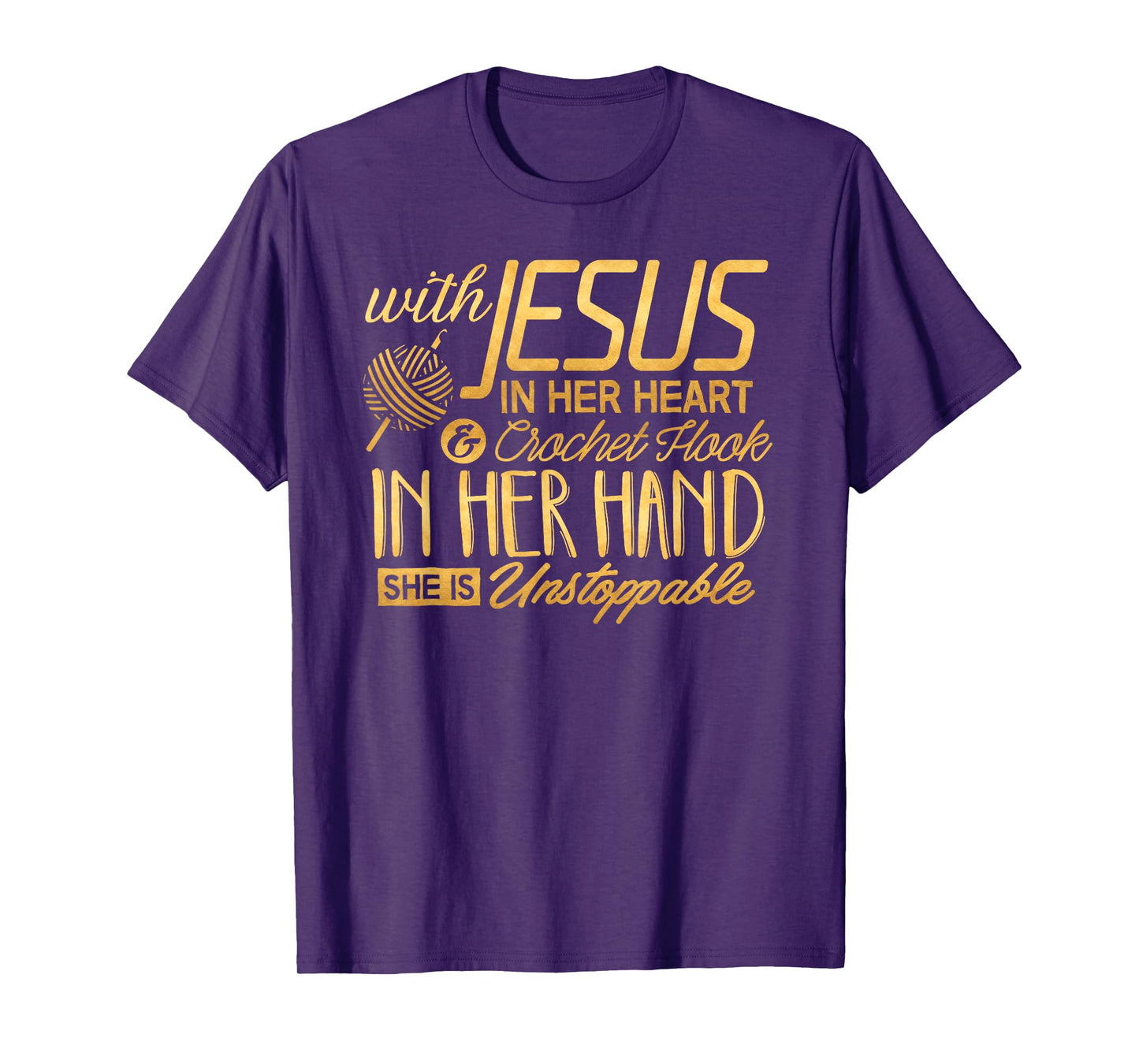 Crochet Shirt With Jesus in her Heart Crochet Hook Christian T-Shirt