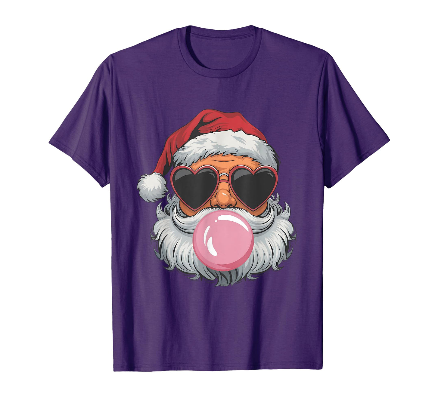 Retro Cute Santa Christmas Blowing Bubble Gum Vintage Girly T-Shirt