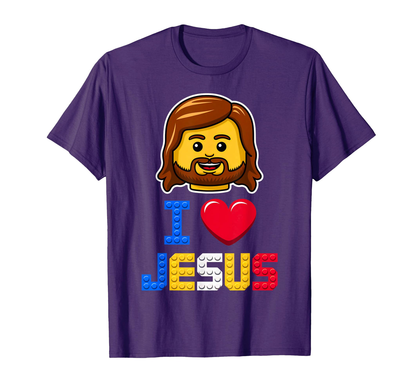 I Love Jesus Master Builder Building Bricks Blocks Christian T-Shirt