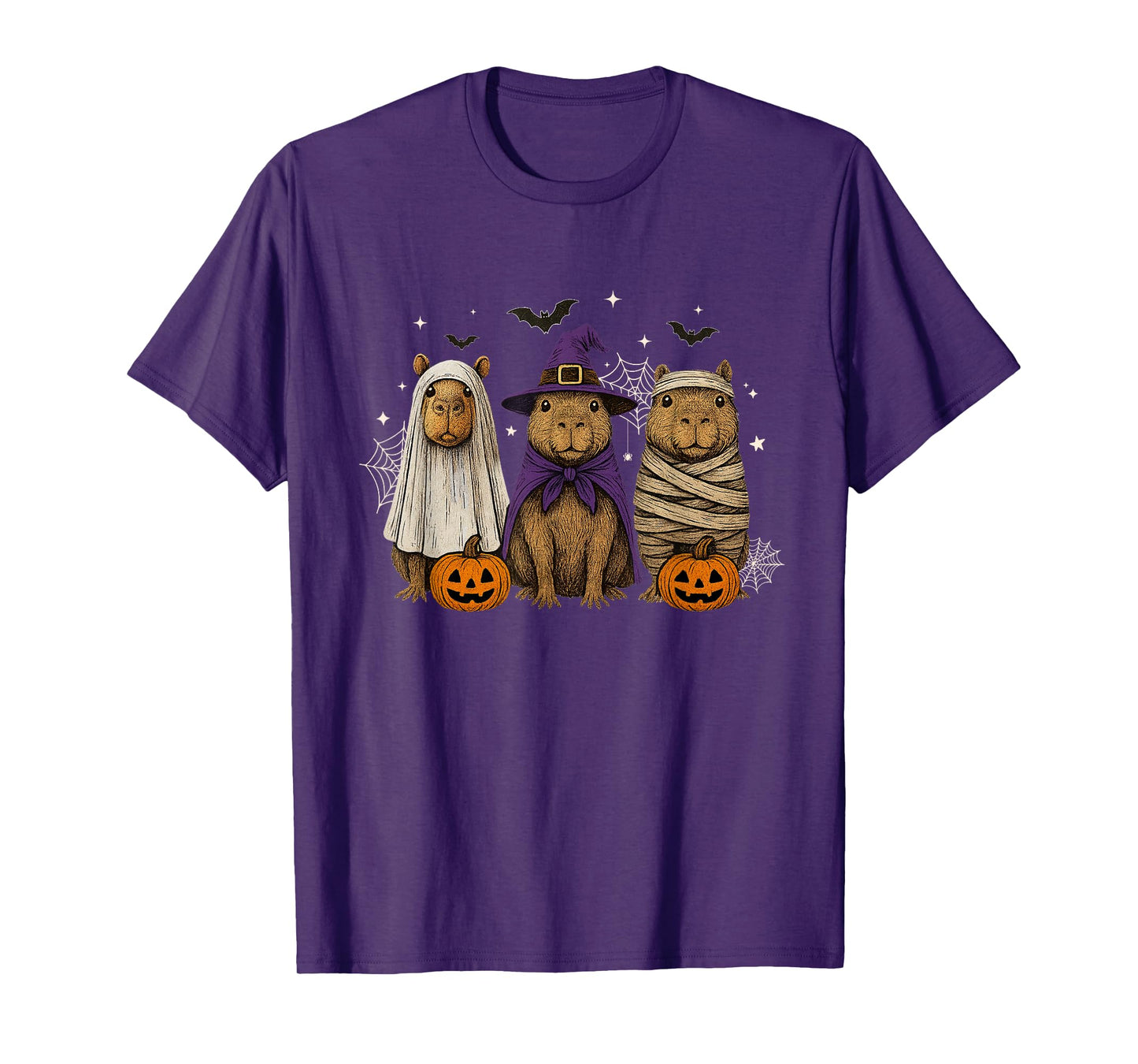 Capybara Ghost Witch Mummy Halloween Costume Men Women Kids T-Shirt