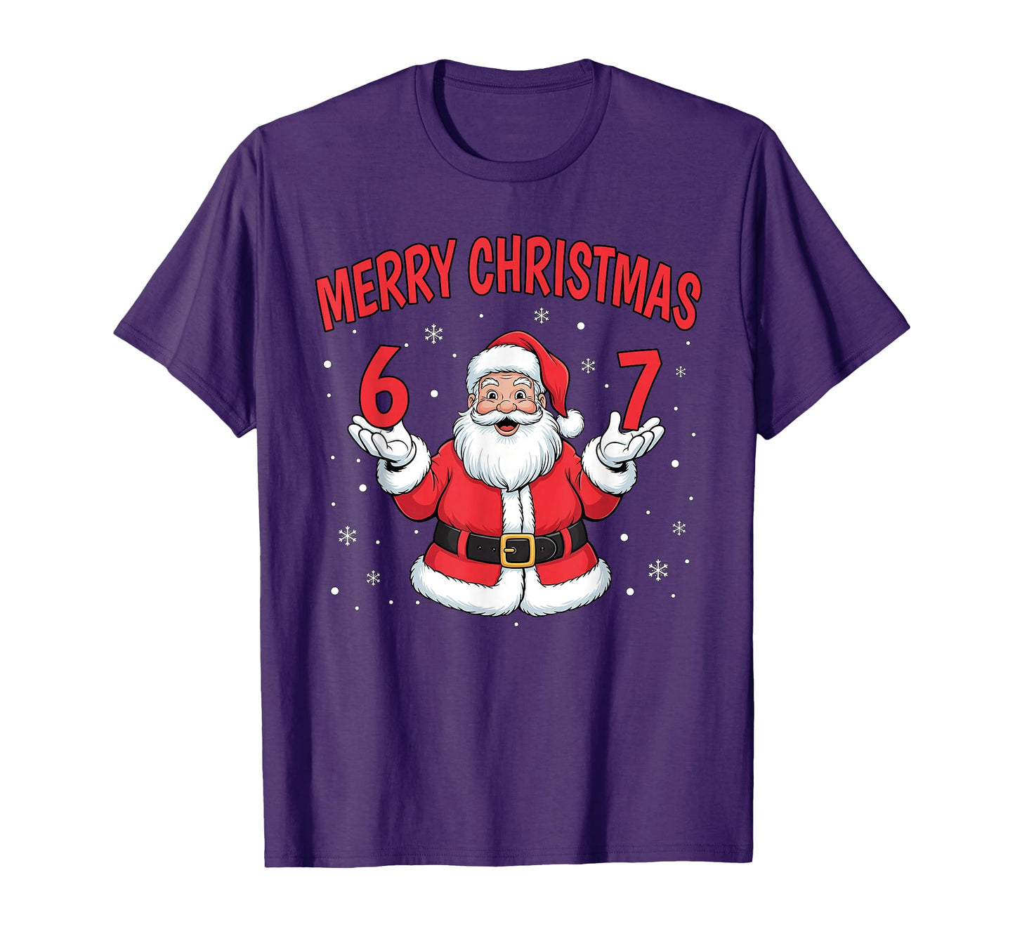 Six Seven 6 7 Meme Gen Alpha Slang Merry Christmas Men Women T-Shirt