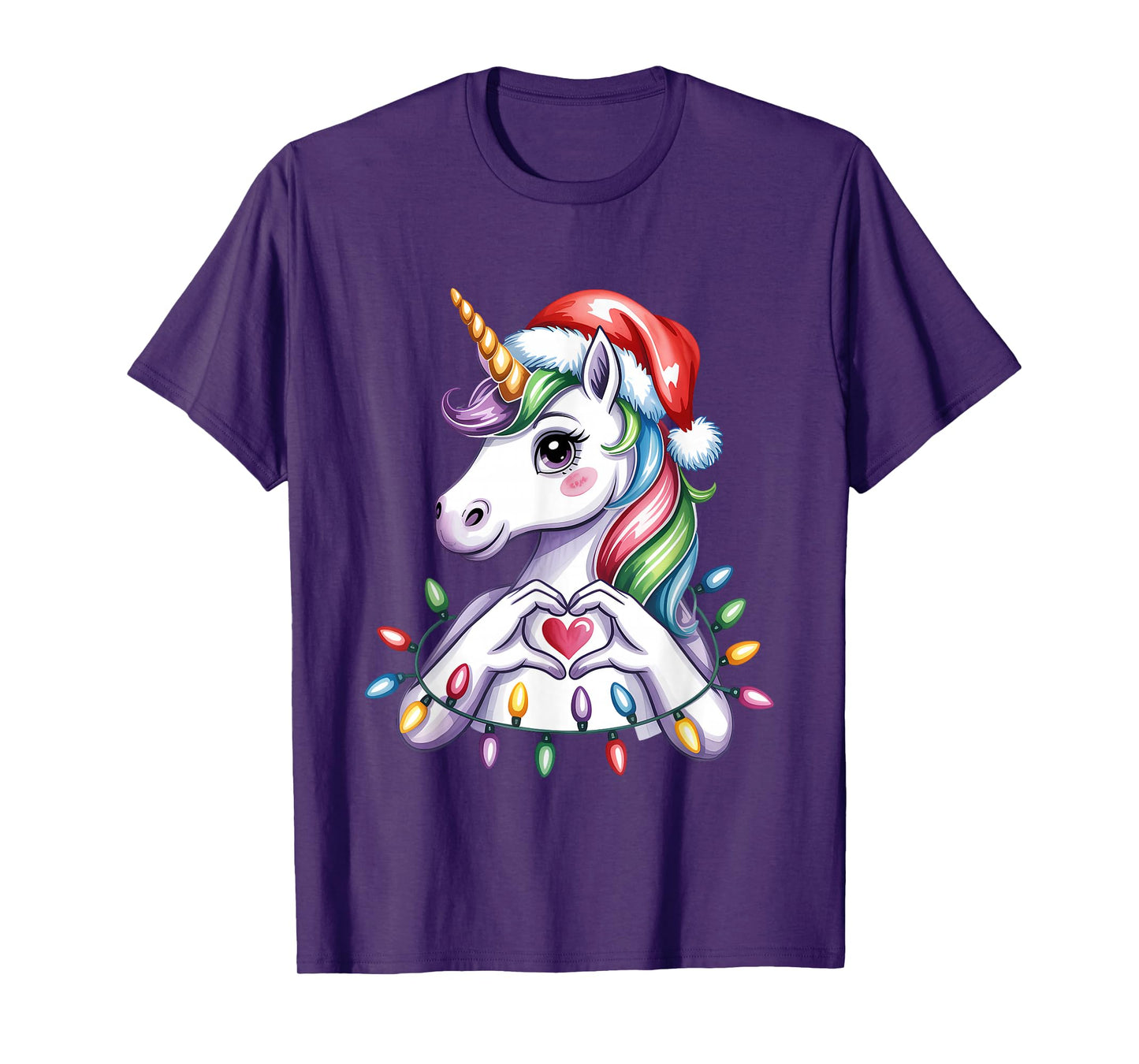 Unicorn Santa Hat Christmas T-Shirt