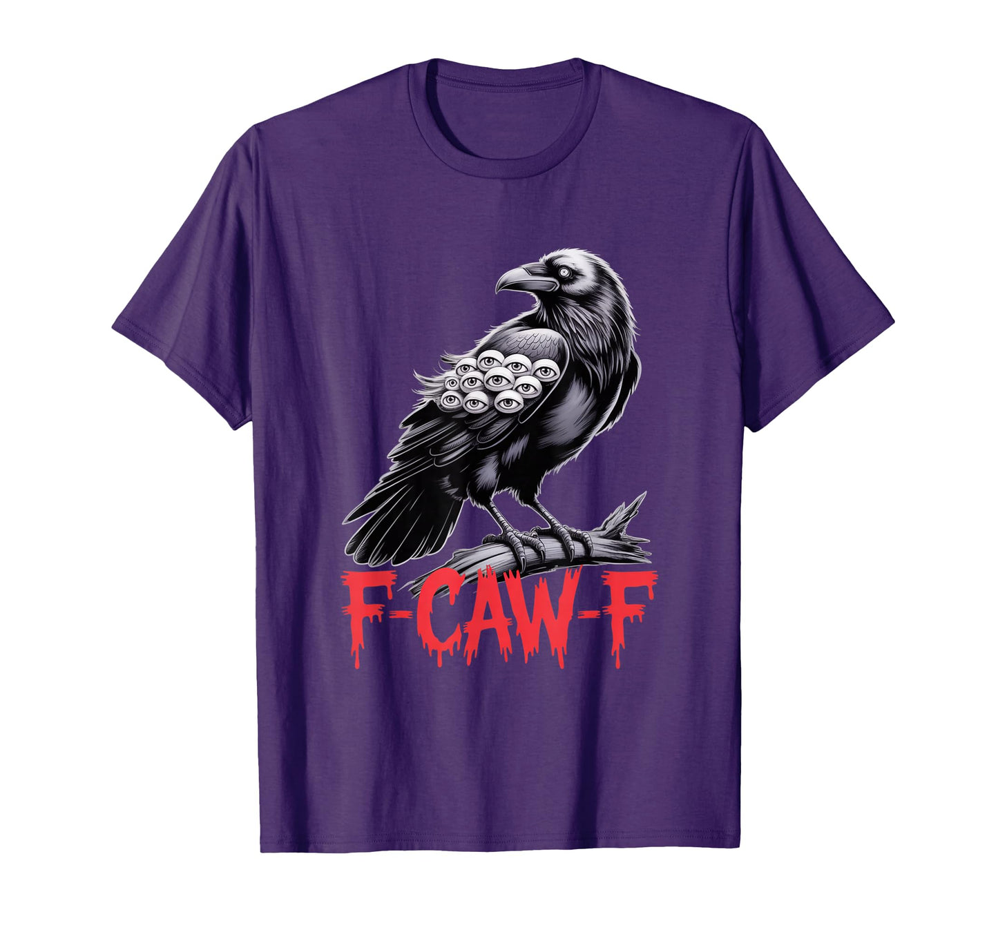 F-Caw-F Crow Funny Gothic Moon Black Bird Halloween T-Shirt