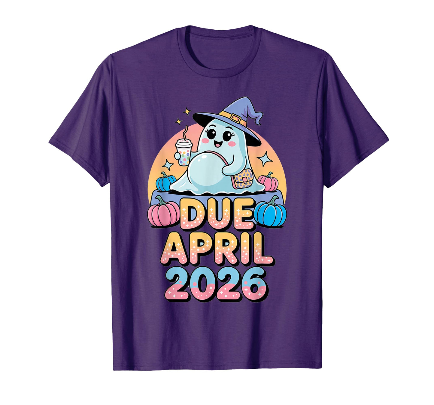 Halloween Pregnant Due April 2026 Mama Ghost Baby Mom T-Shirt