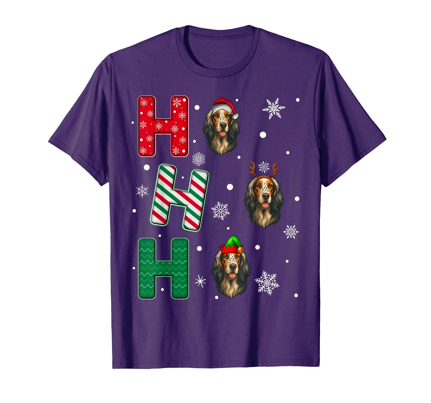 Ho Ho Ho English Setter Dog Lover Christmas Santa Elf Xmas T-Shirt