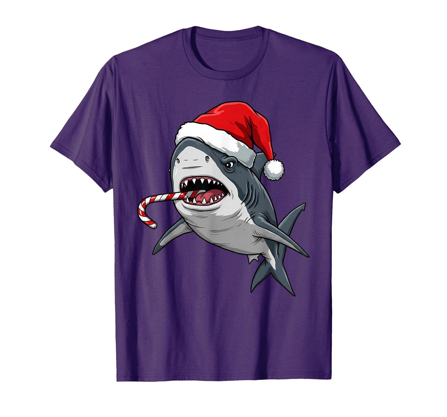Jawsome Christmas Shark with Santa Hat T-Shirt