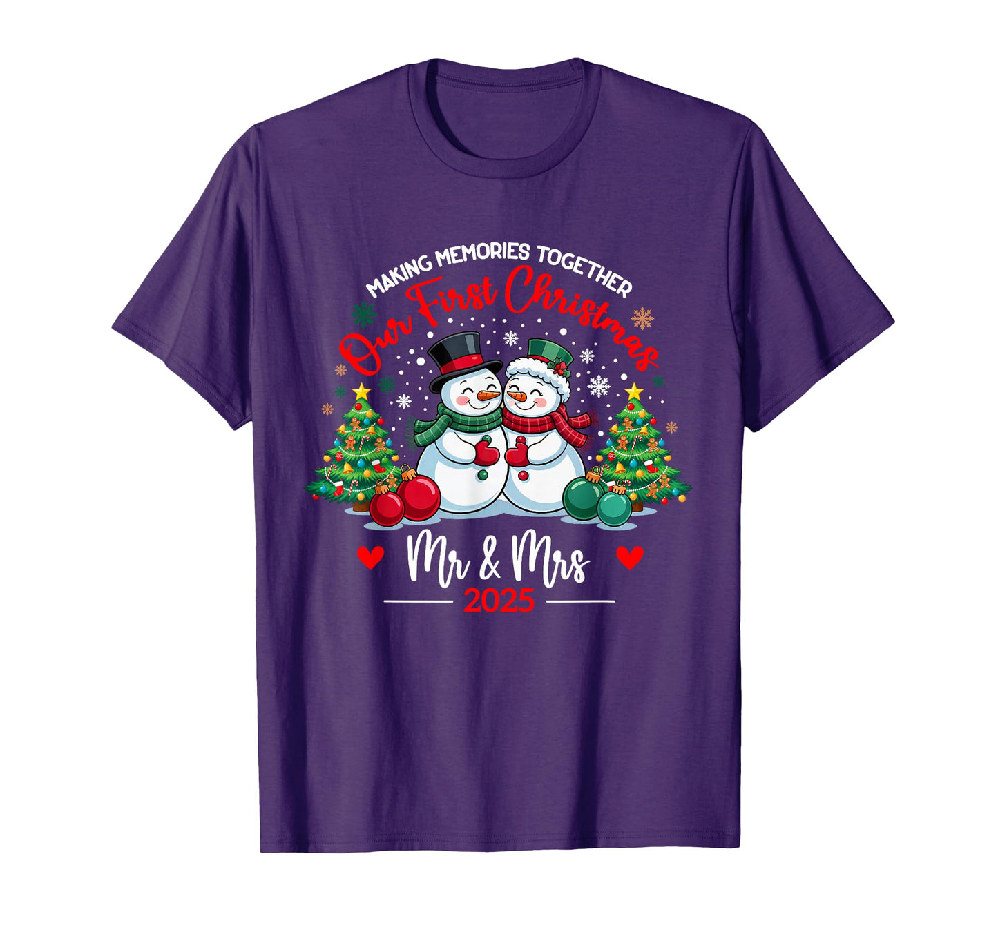 Our First Christmas as Mr & Mrs 2025 Couples T-Shirt
