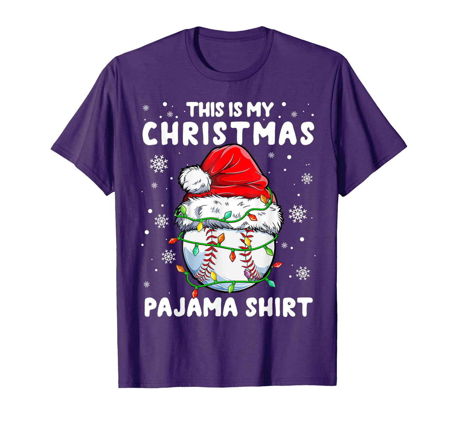 Baseball Player Christmas Santa Baseball Xmas Santa Hat Ball T-Shirt