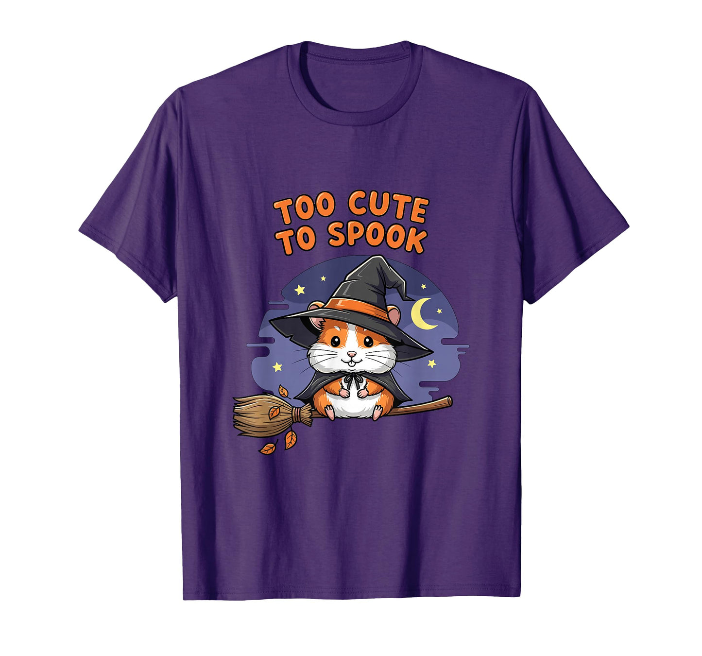 Too Cute to Spook Hamster Witch Halloween T-Shirt