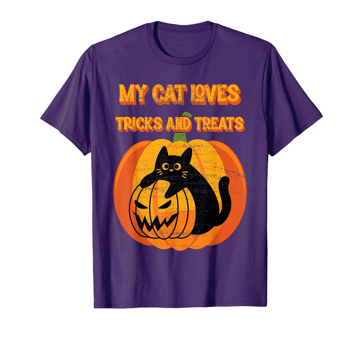 Funny Cat Lady Halloween Pumpkin Witch Black Cat Costume Cat T-Shirt