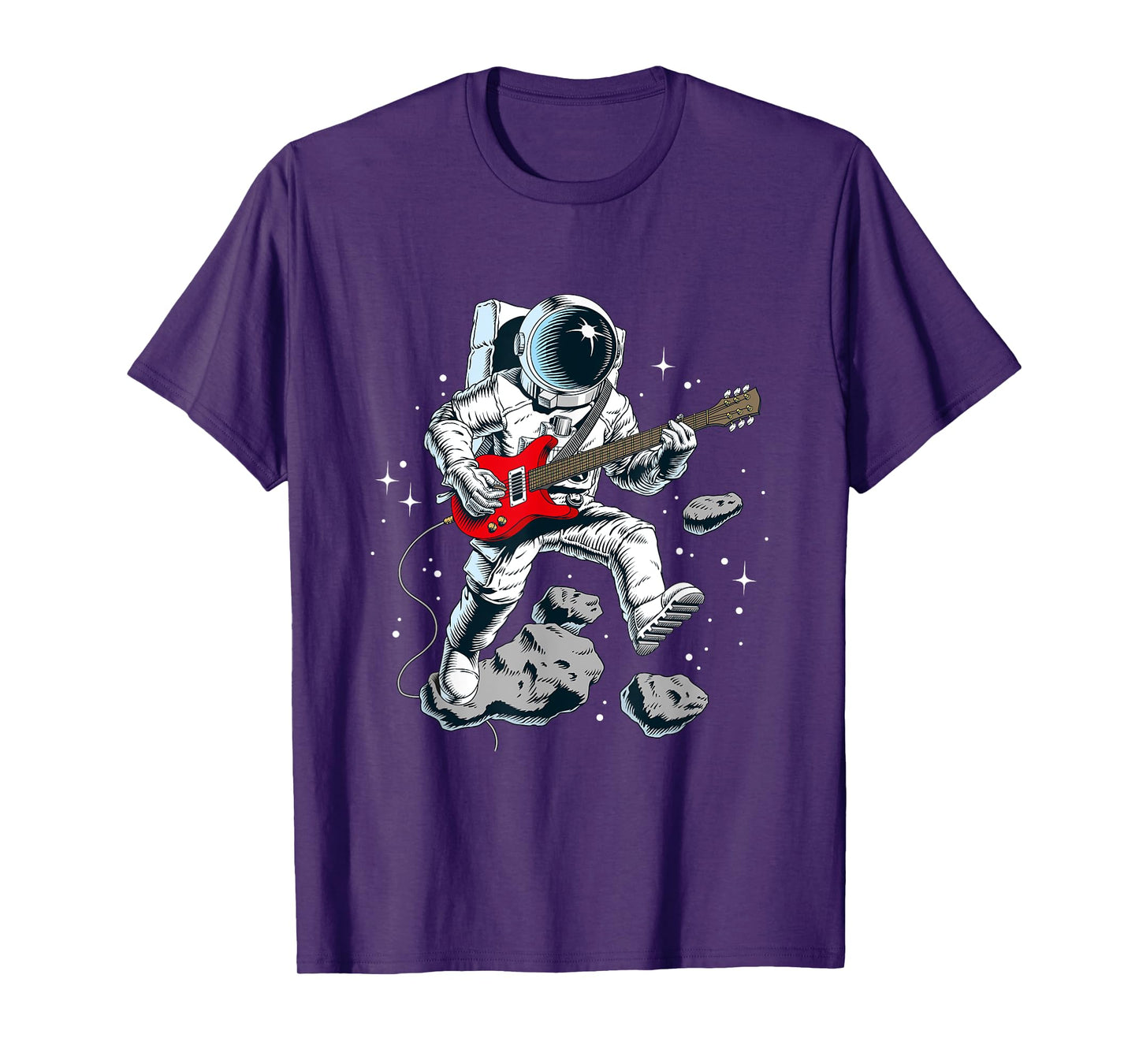 Wear Cool Space Astronaut Rock & Roll Music Guitar Graphic T-Shirt