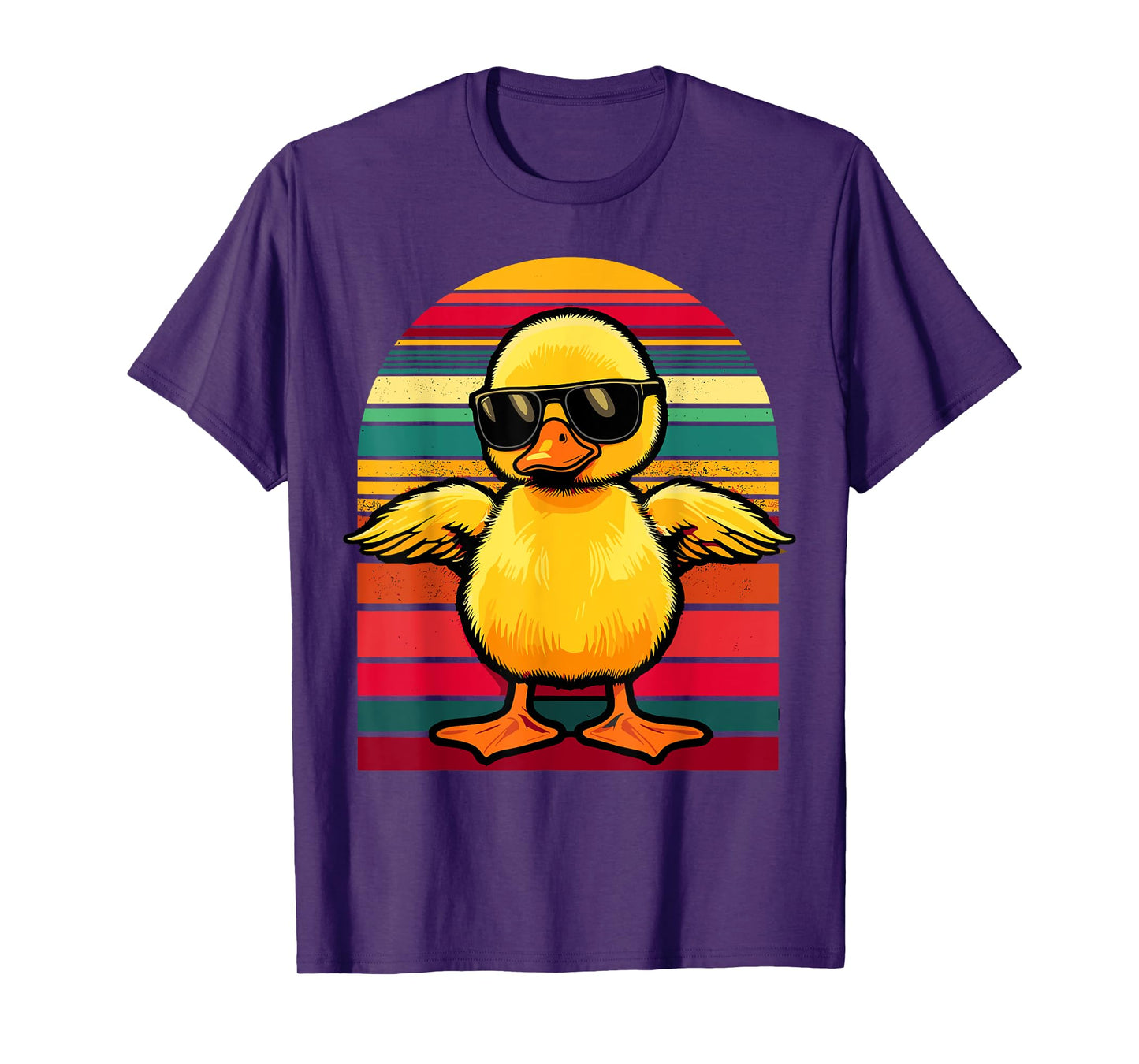 Yellow Duck in Sunglasses Retro Funny Duck T-Shirt