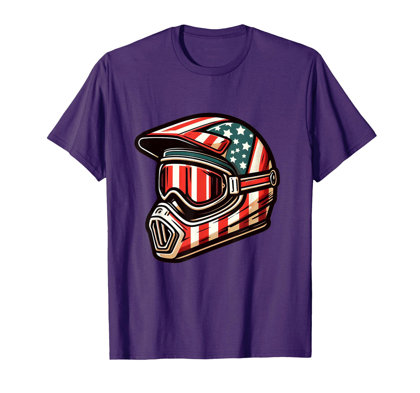 Dirt Bike American USA Flag Motocross Biker 4th of July T-Shirt