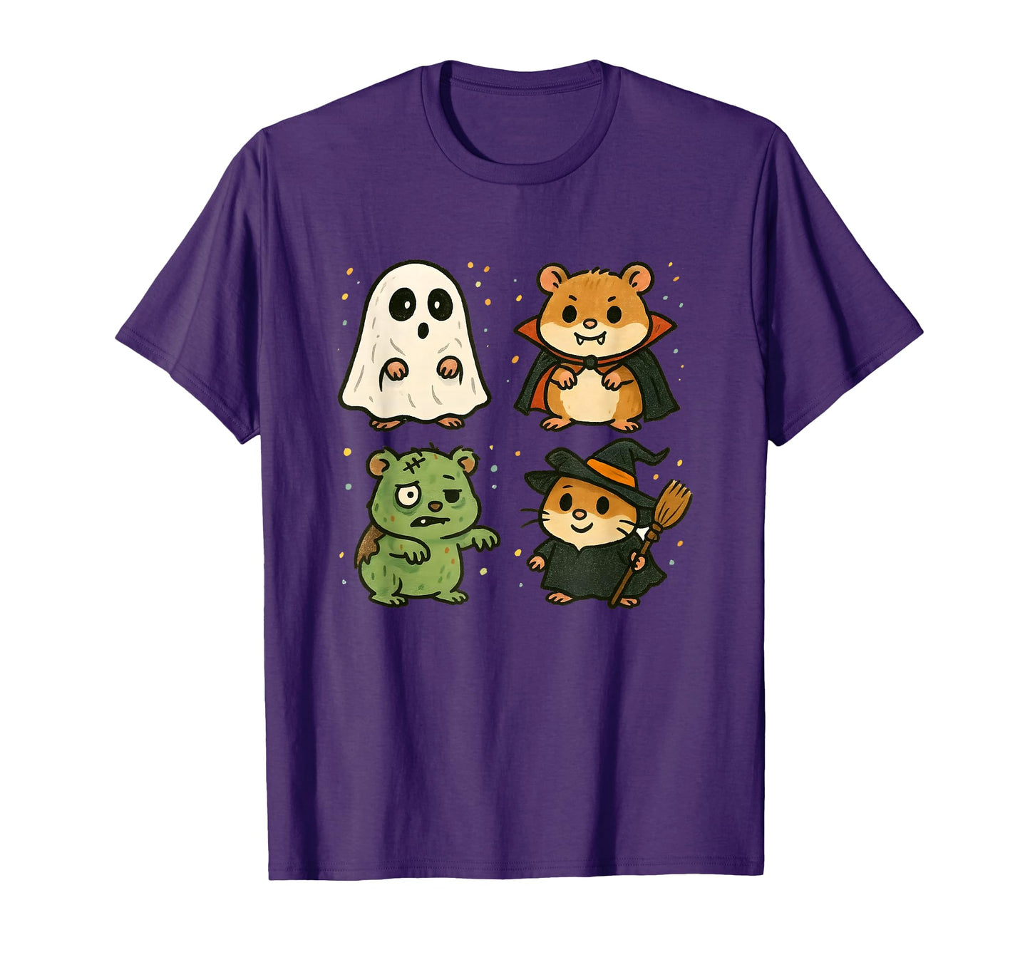 Hamster Spooky Witch Boo Zombie Cute Halloween Boys Girls T-Shirt